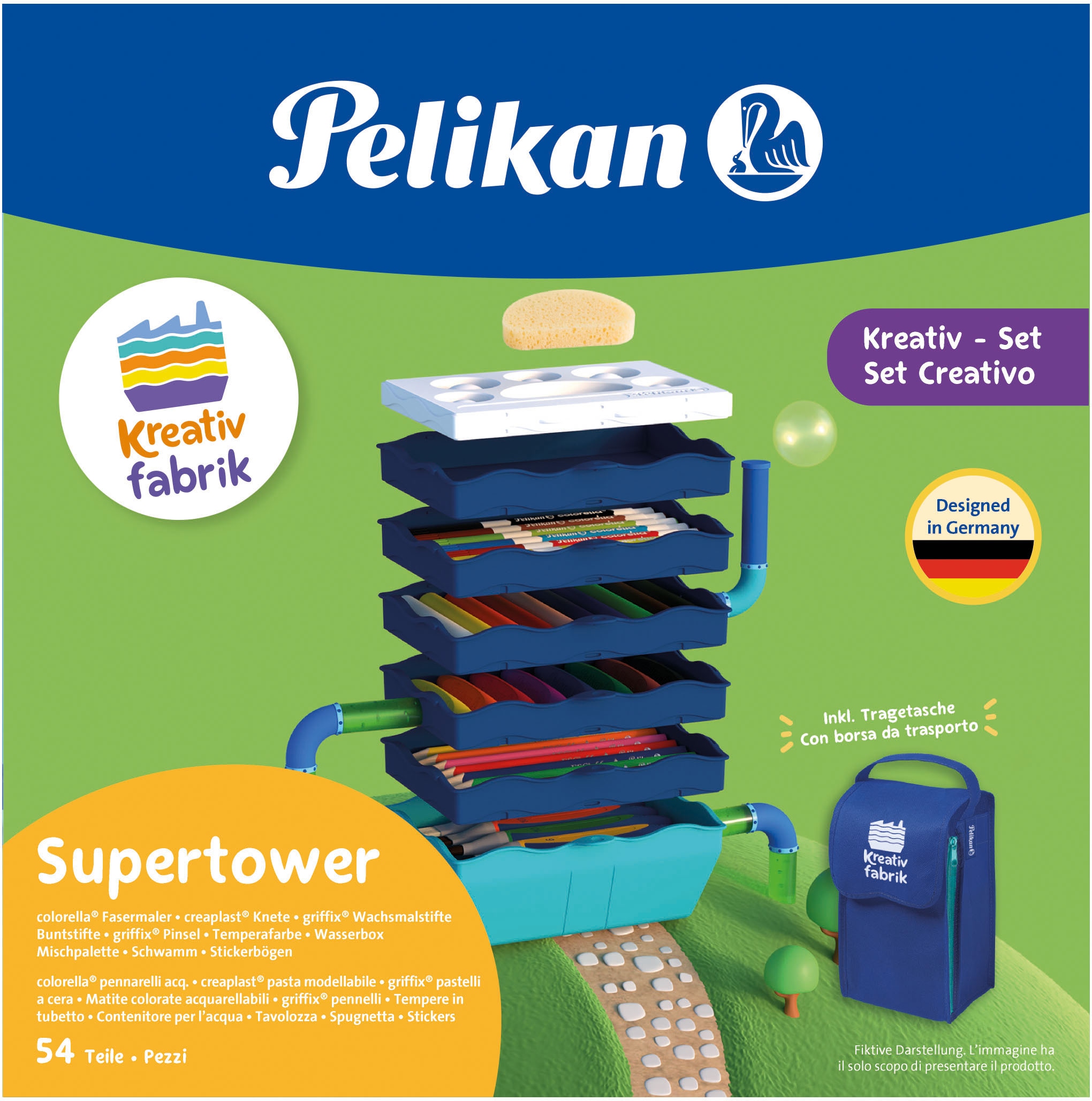 Pelikan Kreativset »Kreativfabrik - Supertower«, Inklusive Tragetasche, Made in Germany