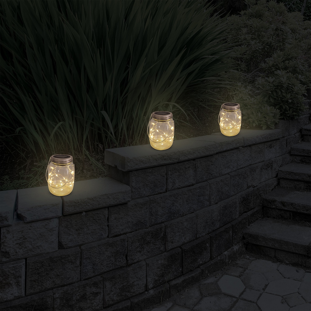 näve LED Solarleuchte »Tabele Lamp«, 1 flammig-flammig, LED 3er Set>>Tabele Lamp