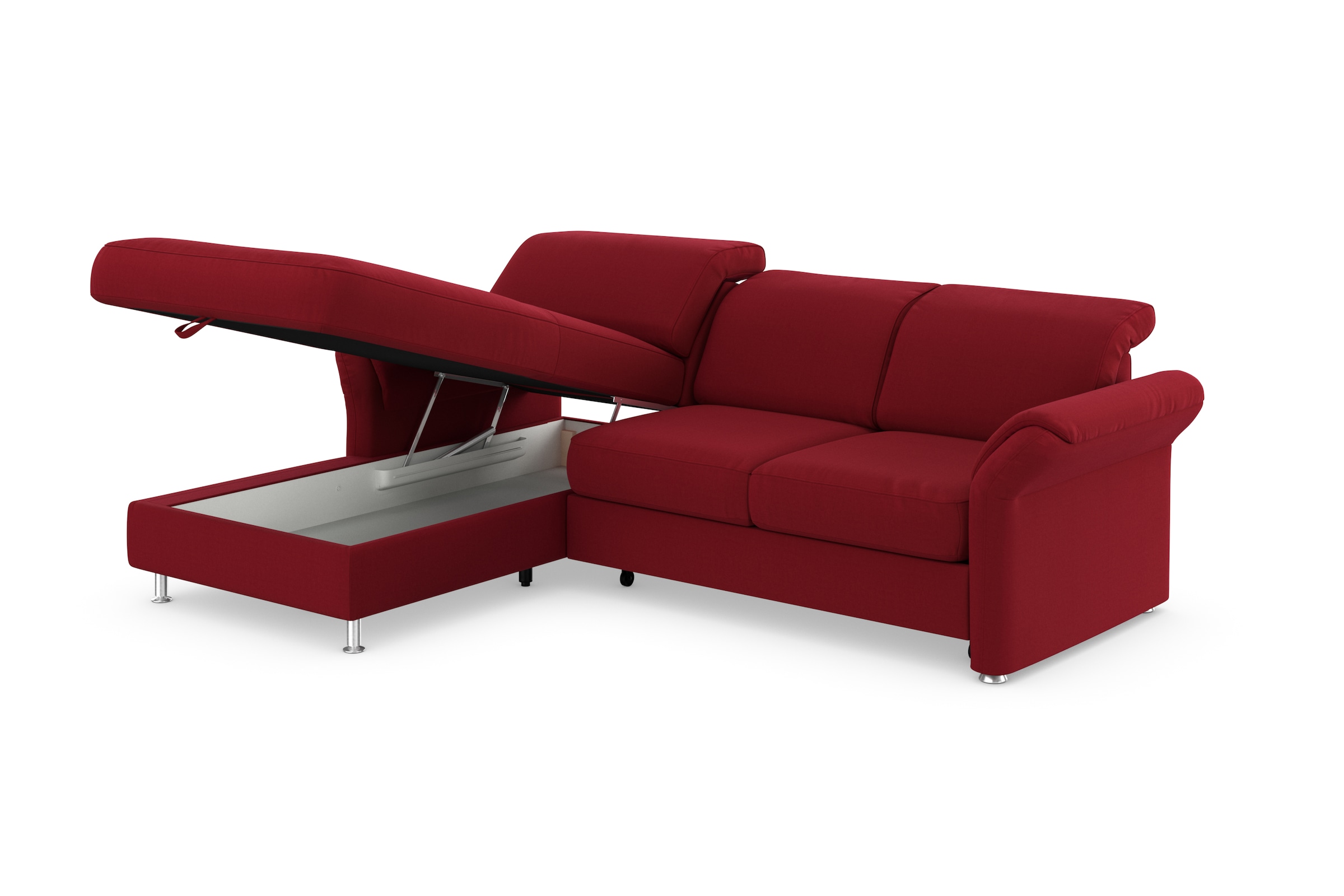 sit&more Ecksofa »Apulia L-Form«, wahlweise Bettfunktion, Bettkasten und Kopf- und Armteilverstellung