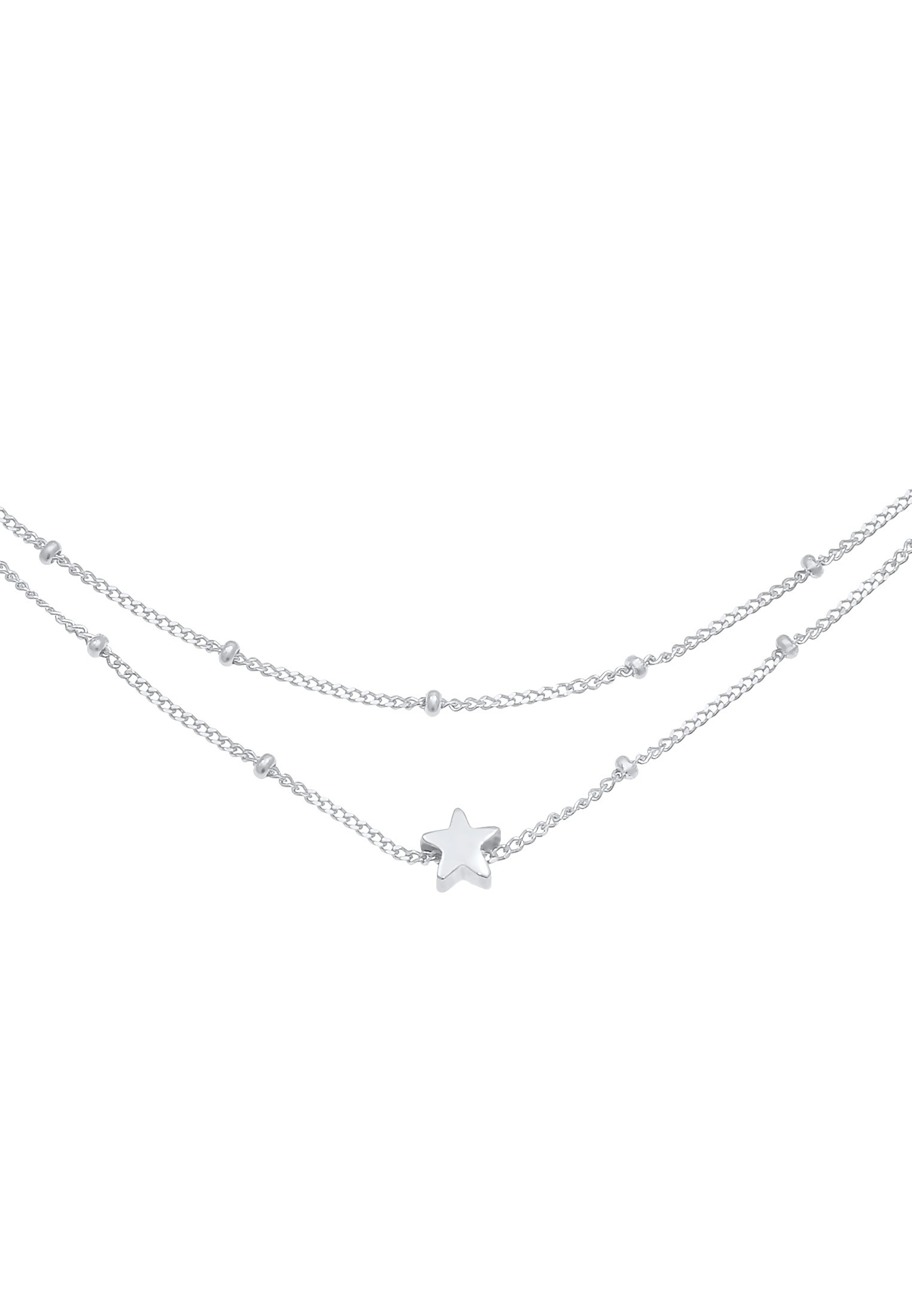 Elli Choker »Halskette Choker Layer Kugelkette Stern 925 Sterling Silber«