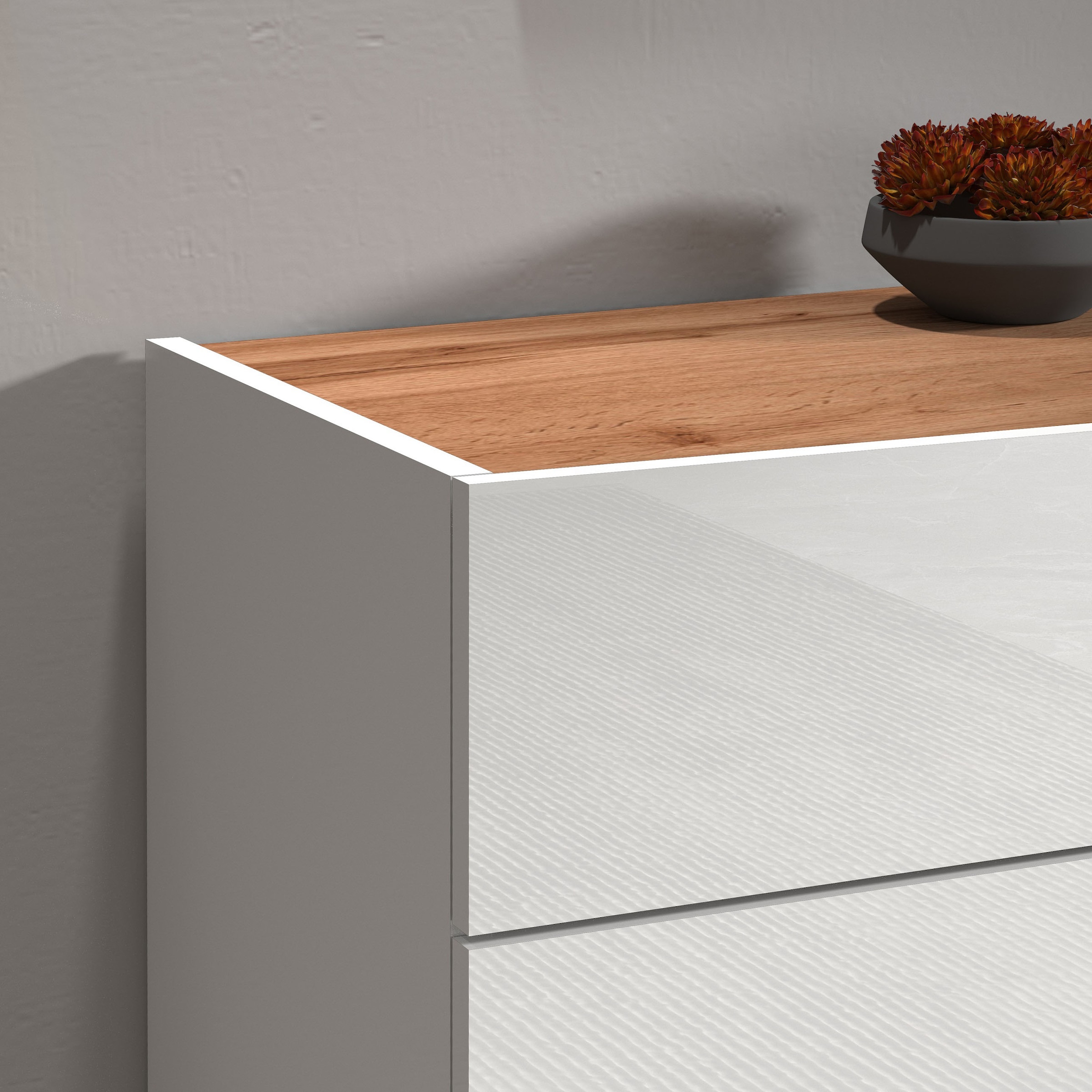 INOSIGN Sideboard »Garda, Kommode, Schrank, Kredenz«, 3 Türen, 1 Schublade, grifflos Breite 120,1 cm