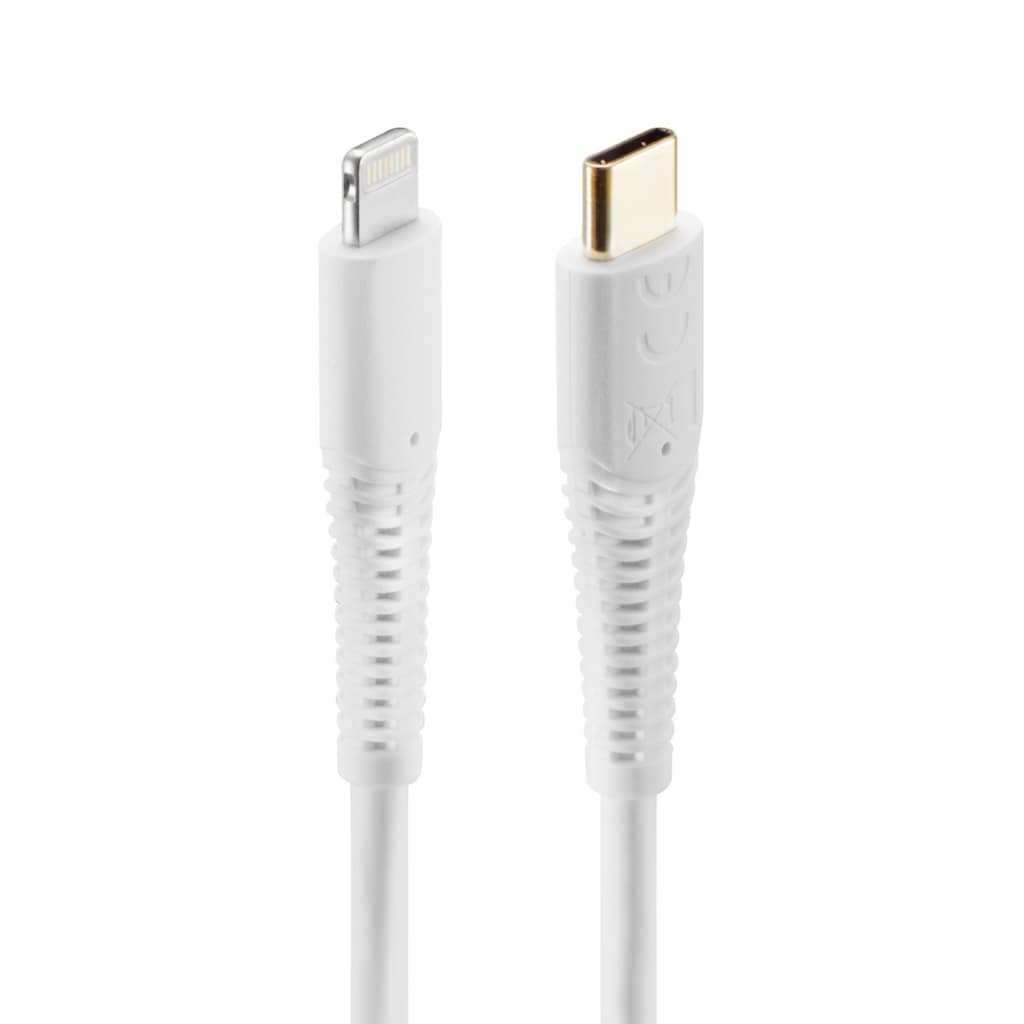 Hama USB-Kabel »Ladekabel für Apple iPhone, iPad, iPod, USB C auf Lightning Weiß 1,5 m«, Lightning-USB-C, 150 cm, Handykabel, Highspeed Datenübertragung 480Mbit/s, PVC, USB 2.0