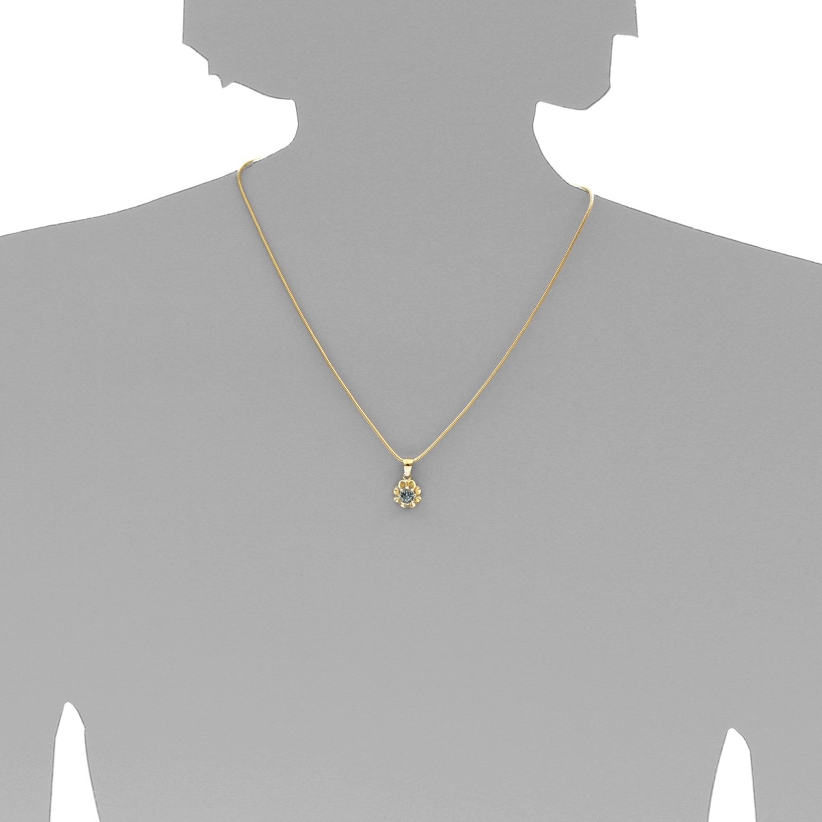 OSTSEE-SCHMUCK Kettenanhänger »- Pia 6 mm - Gold 333/000 - sy. Aquamarin«