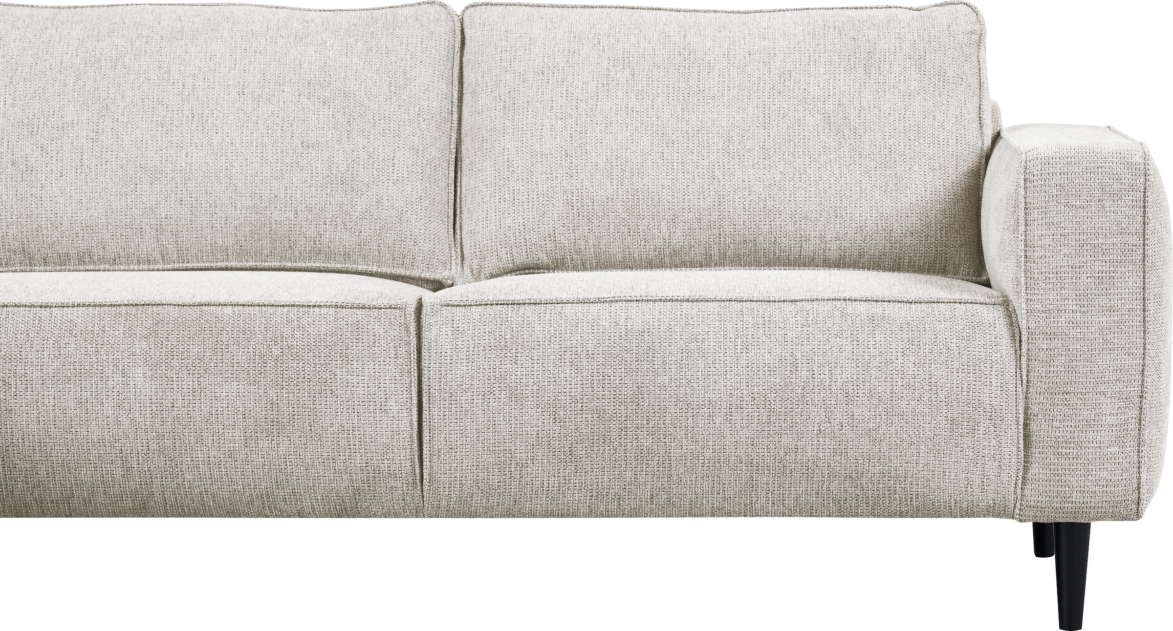 Places of Style Ecksofa »Fumone, Lederoptik oder Soft-Touch Chenille«, Breite 260, mit schwarzen Massivholzfüßen