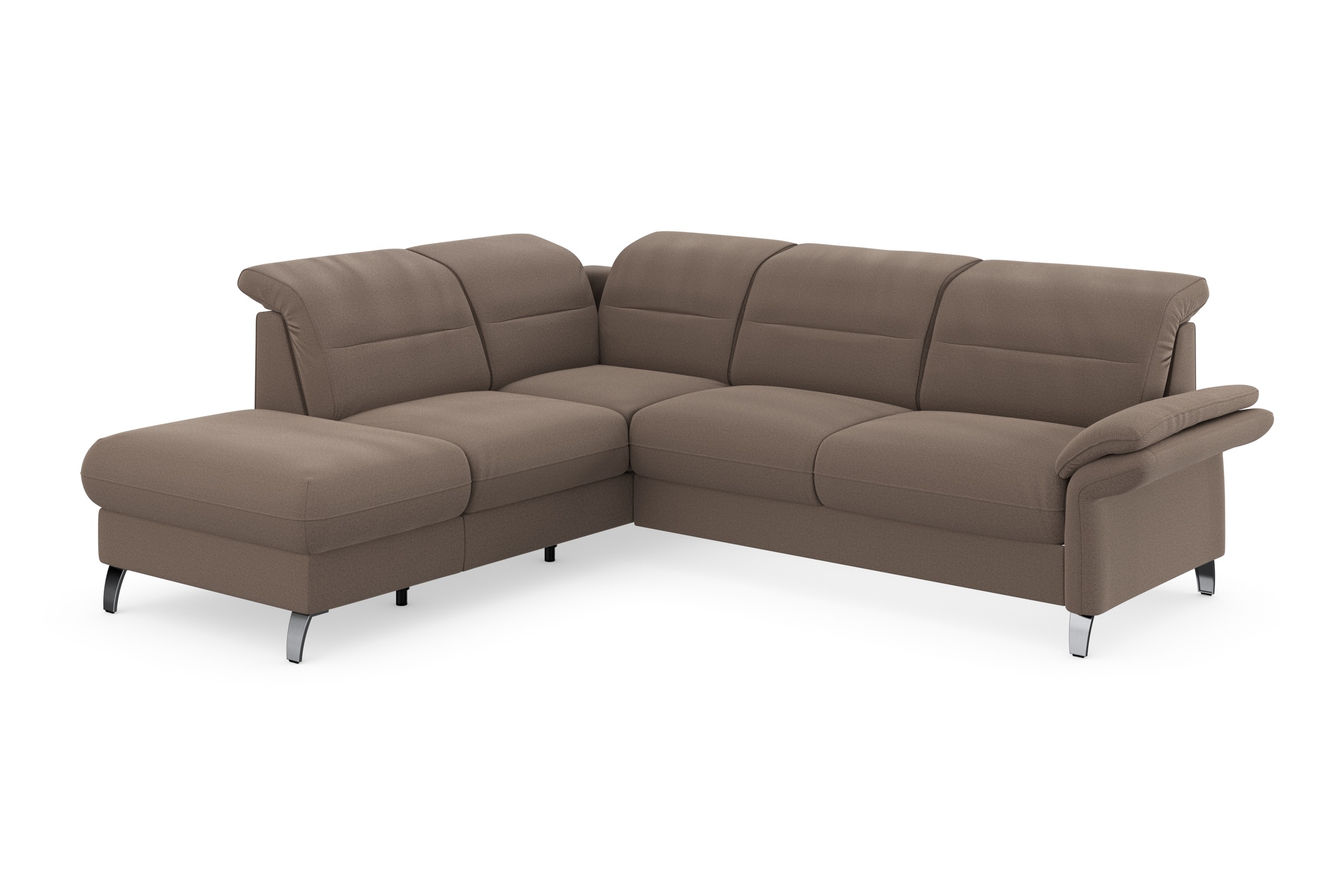 sit&more Ecksofa »Grenoble L-Form mit Federkern«, wahlweise mit Bettfunktion, Bettkasten, Arm- und Kopfteilverstellung