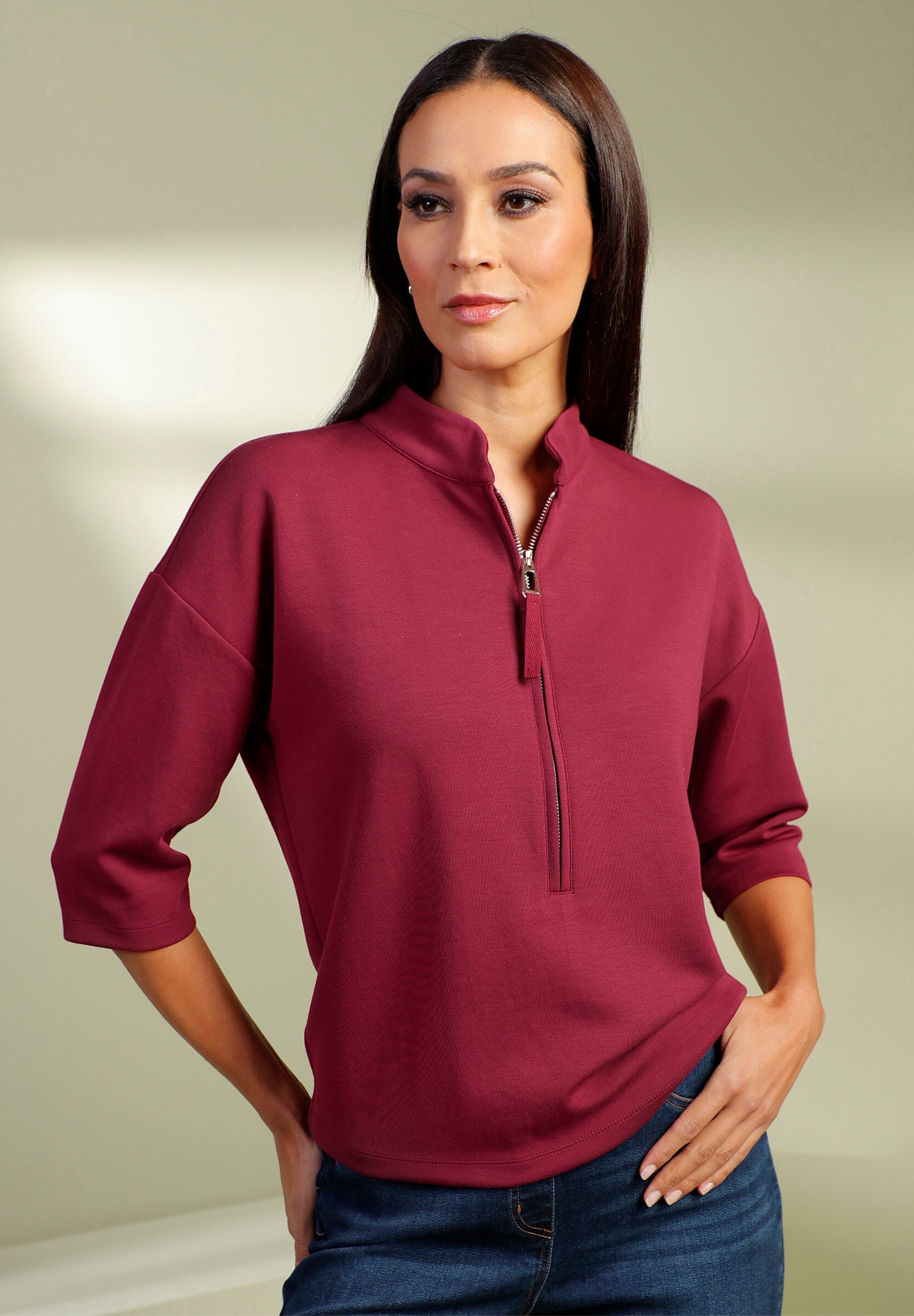 heine Sweatshirt »Sweatshirt Sweatshirt mit Reißverschluss«
