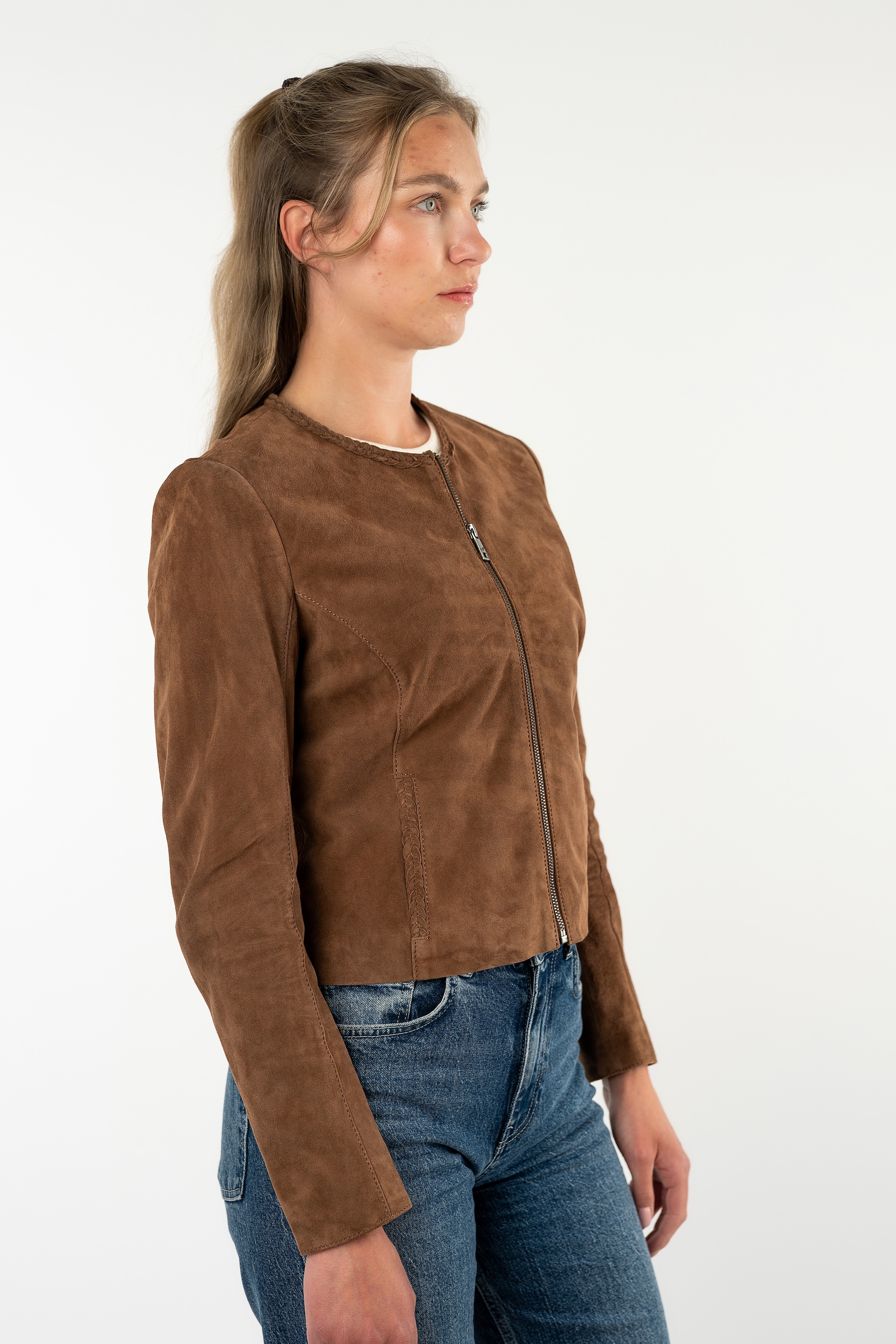 Mauritius Lederjacke »MWZainu« Kurzjacke mit geflochtenen Details