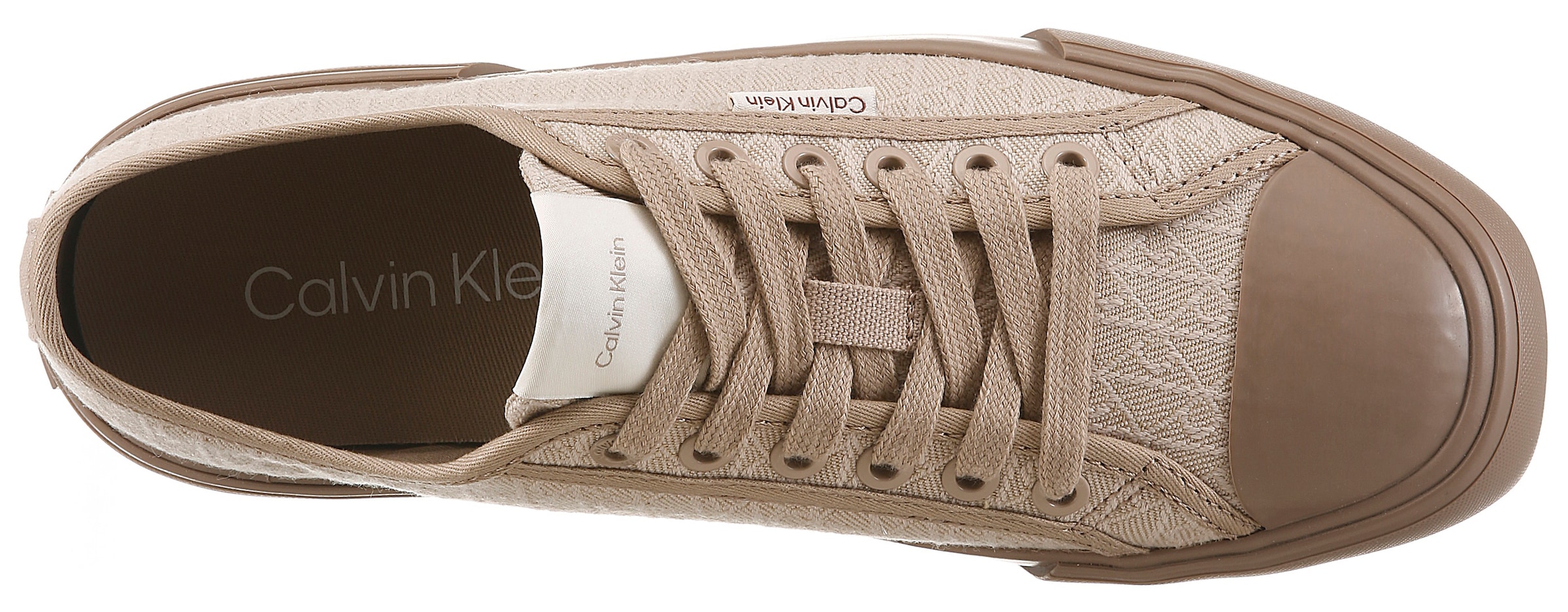 Calvin Klein Plateausneaker »VULC LOW LACEUP AOP CANVAS«  Freizeitschuh, Halbschuh, Schnürer mit Plateau
