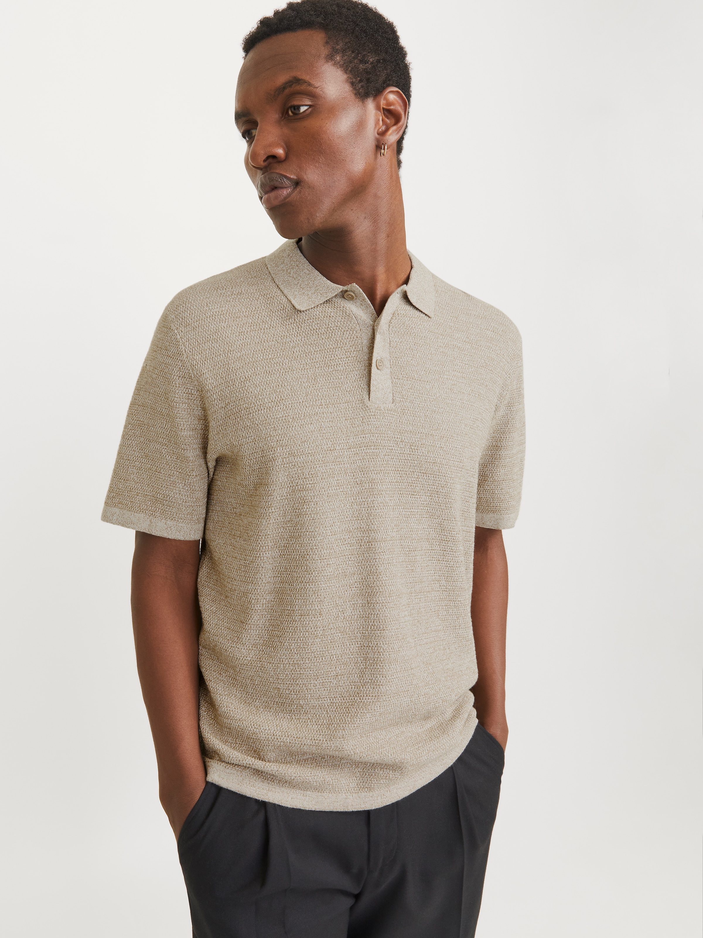 Jack & Jones Kurzarmpullover »JJEGEORGE KNIT POLO SS SN« mit Polo Kragen