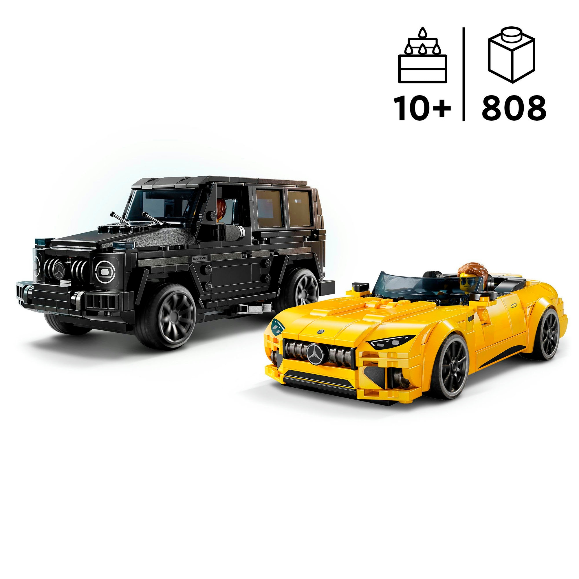 LEGO® Konstruktionsspielsteine »Mercedes-AMG G 63 & Mercedes-AMG SL 63 (76924), LEGO Speed Champions«, (808 St.), Made in Europe