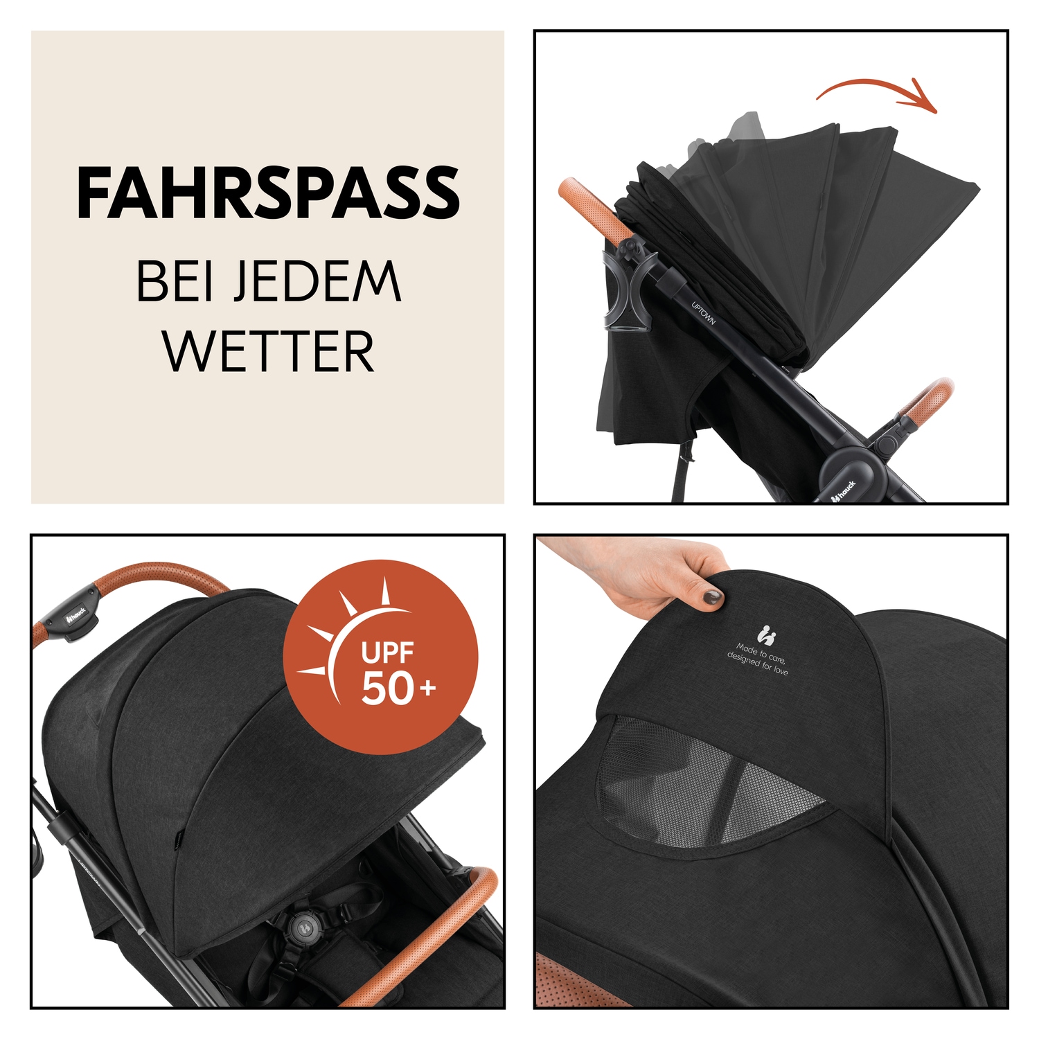 Hauck Kinder-Buggy »Uptown, Black Melange«, 22 kg, bis 22 kg belastbar