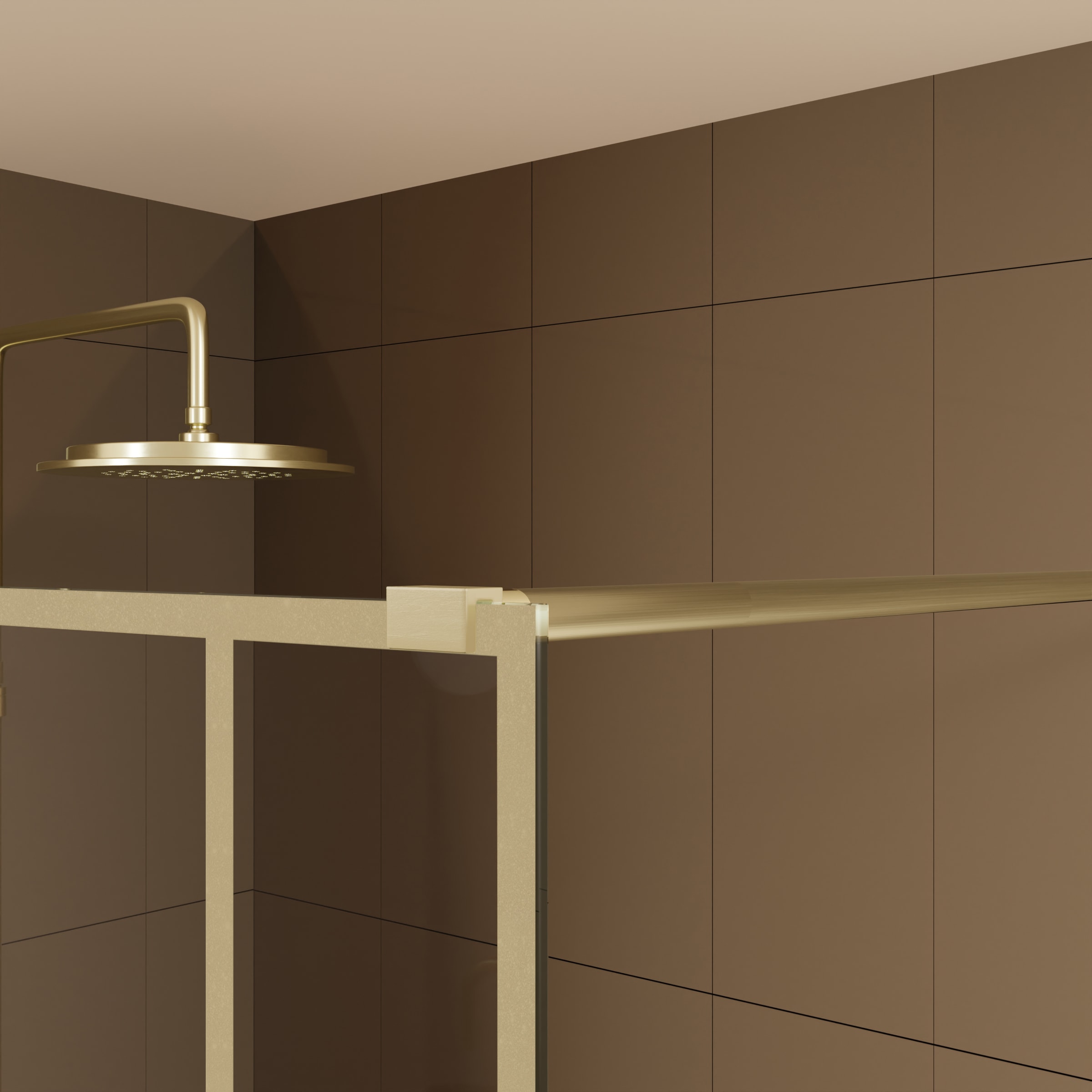 Marwell Walk-in-Dusche »Nouveau«, mit goldenen Siebdruck und hochwertigen Aluminiumwandprofil