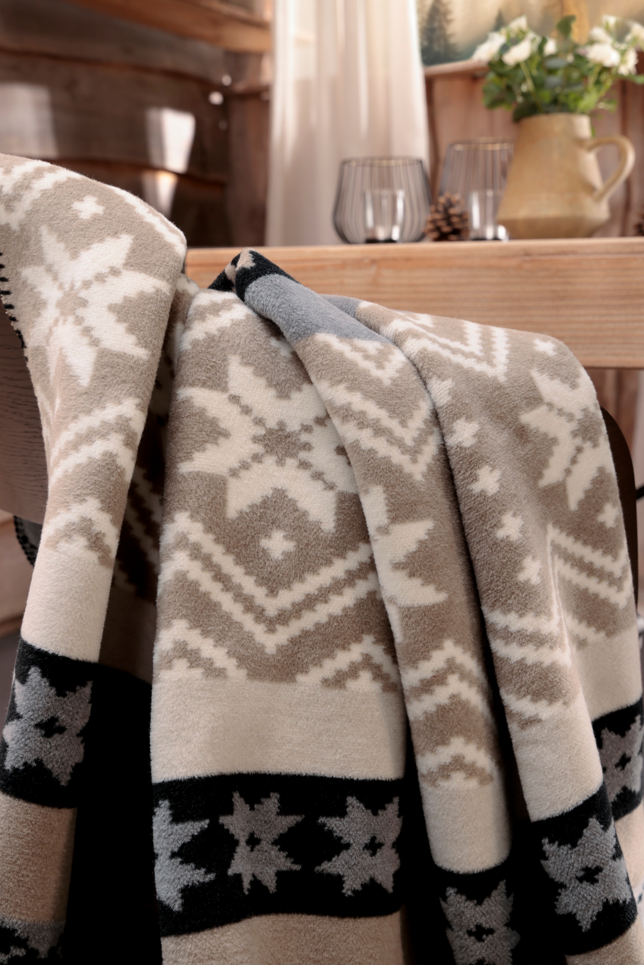 Biederlack Wohndecke »Winter Braid«, mit Zierstich