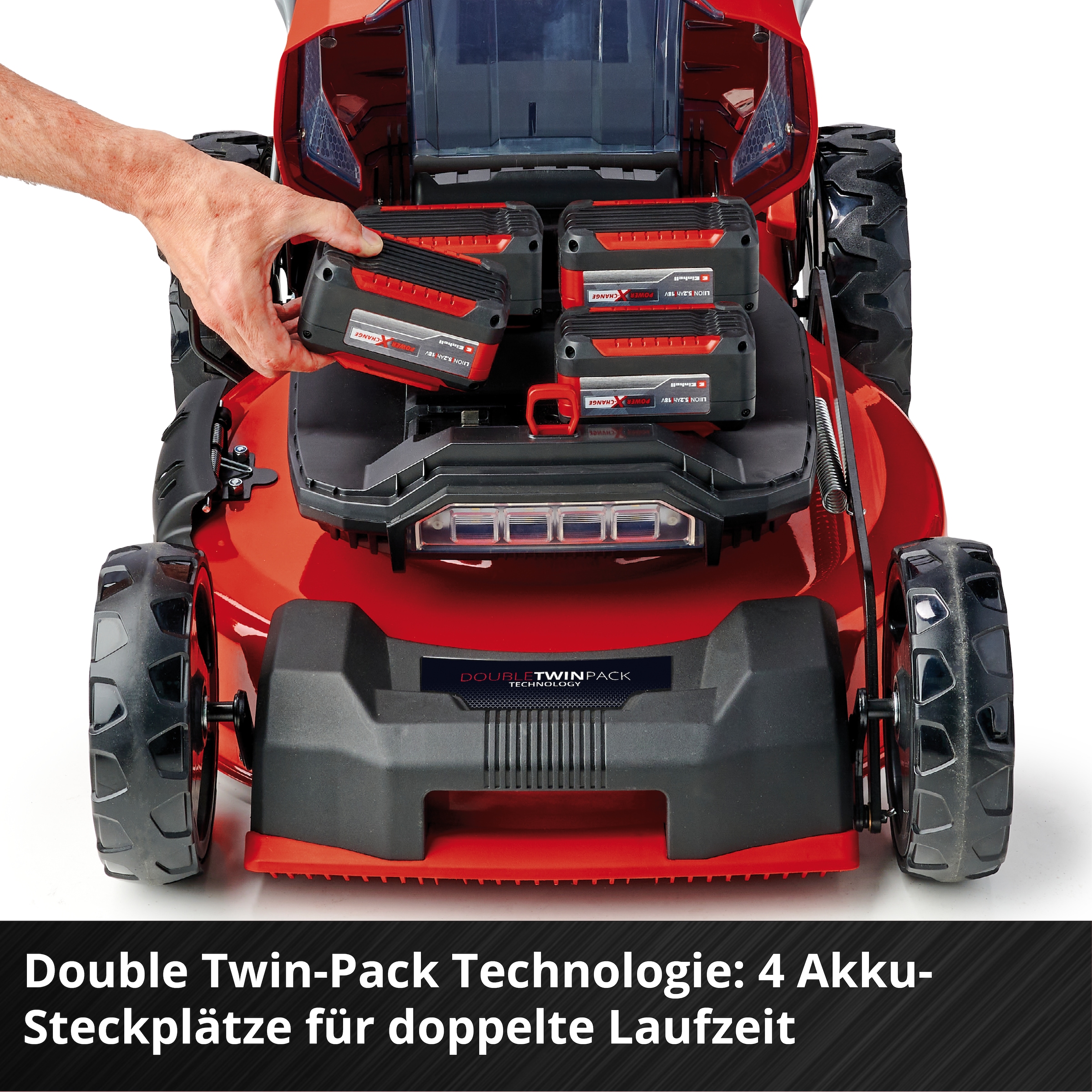 Einhell Akkurasenmäher »GP-CM 36/52 S Li BL (4x5,2Ah)« 4 x 5,2 Ah Plus Akkus und 2 Twincharger