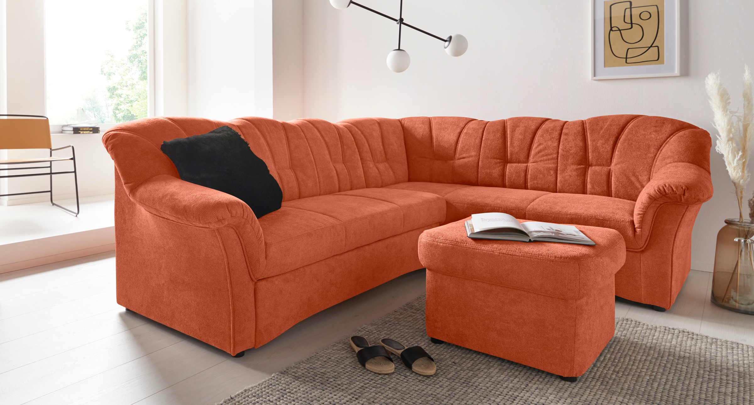 DOMO collection Ecksofa »Papenburg B/T/H: 242/190/84 cm L-Form«, wahlweise mit Bettfunktion, Langer Schenkel links oder rechts