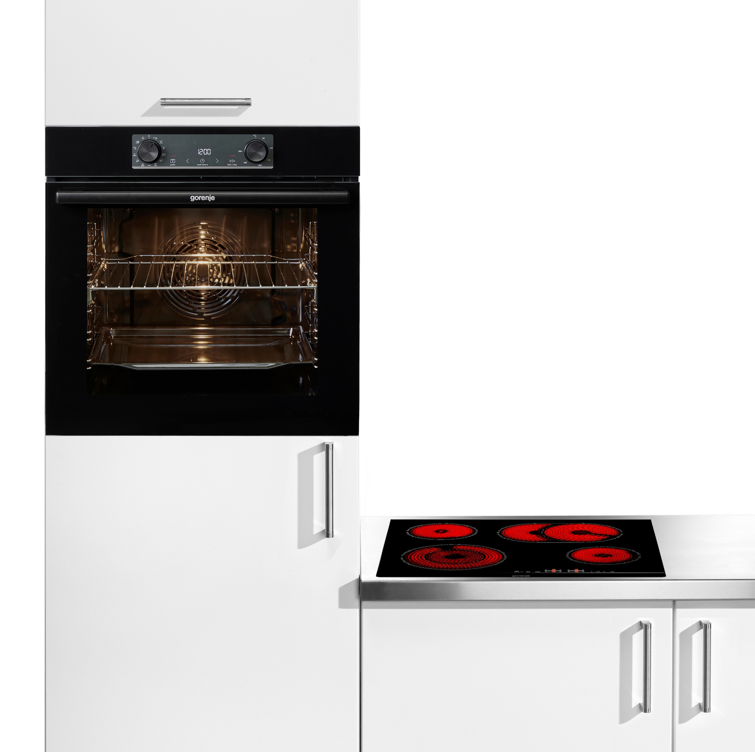 GORENJE Backofen-Set »BOS6737E13BGOT« mit 1-fach-Teleskopauszug Aqua Clean Set,  Pizzafunktion mit 300 °C – perfekt für Pizza, Focaccia und mehr!