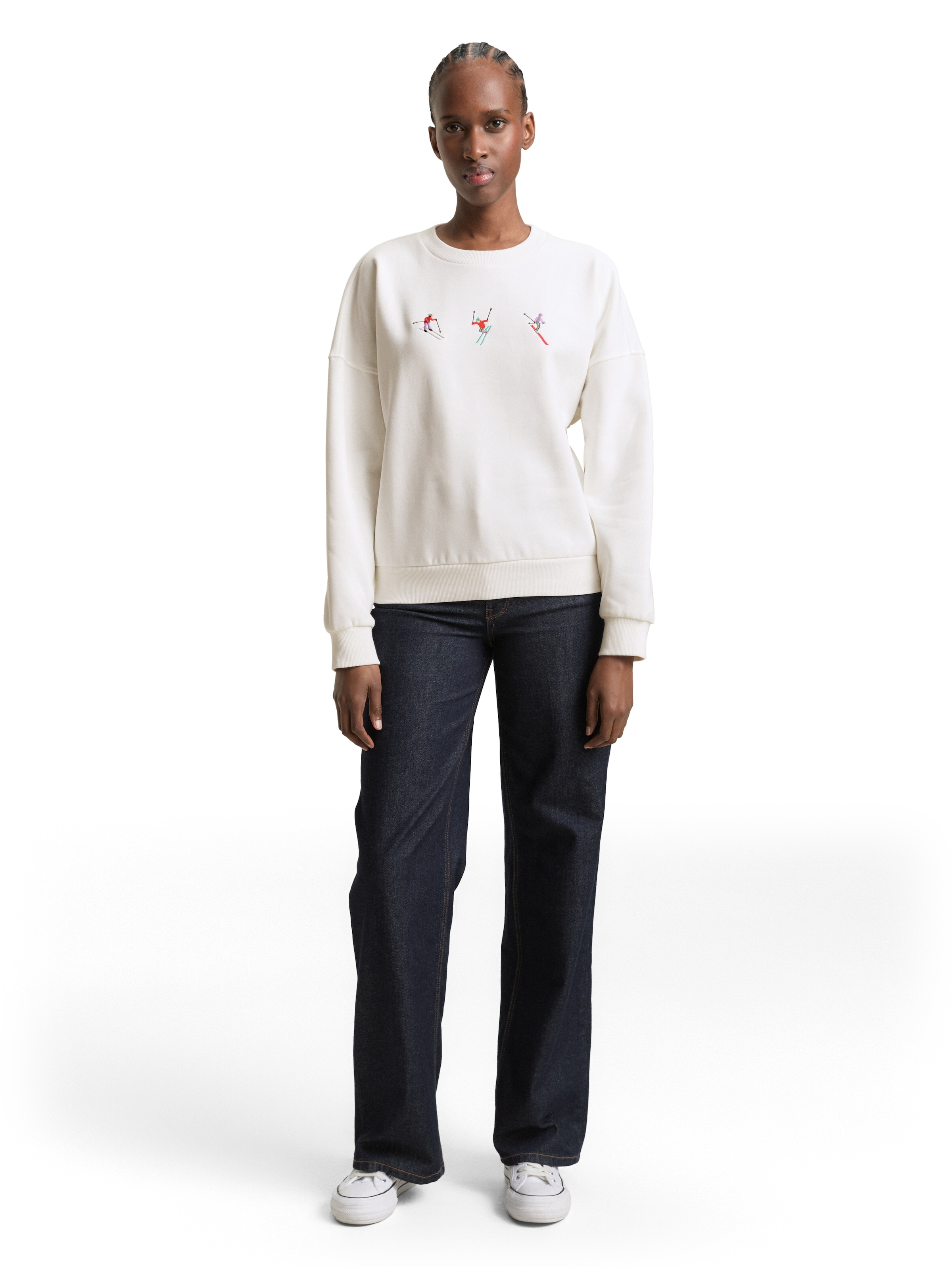 TOM TAILOR Denim Sweatshirt , Rundhals, bequeme Passform, bedruckt
