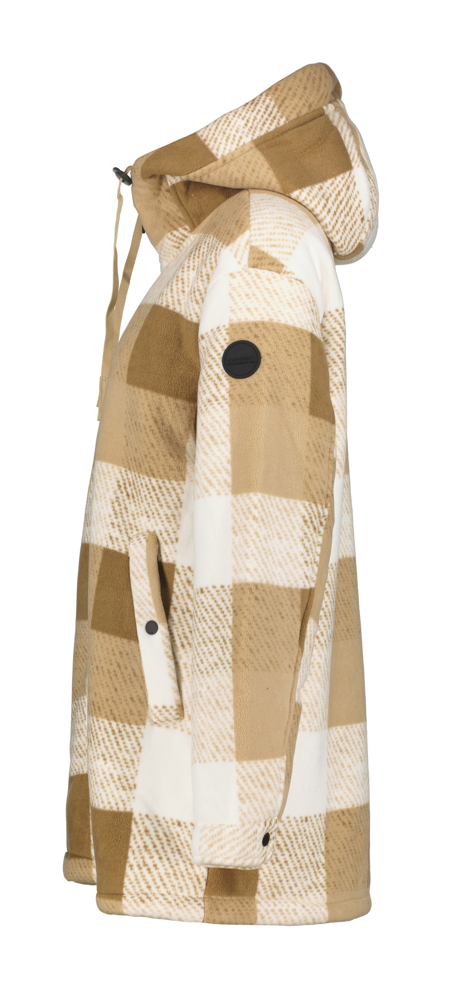 Icepeak Fleecejacke »ICEPEAK PAPAIKOU« mit Kapuze und Kordelzügen, lockere Passform, mit regulierbarem Saum