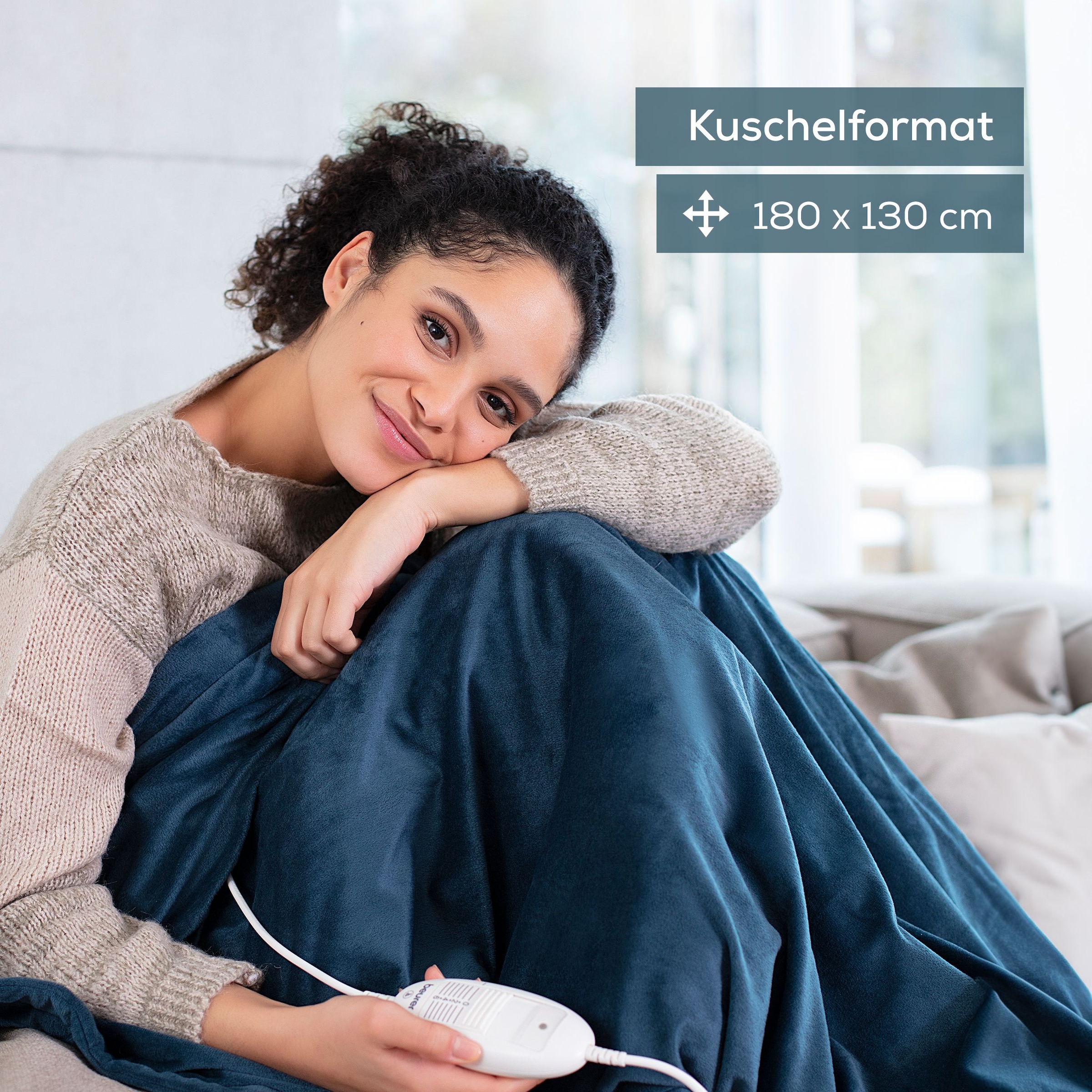 BEURER Heizdecke »HD 75 Cosy Ocean, elektrische Wärmedecke für kuschelige Momente« Mit 6 Temperaturstufen, Abschaltautomatik, maschinenwaschbar