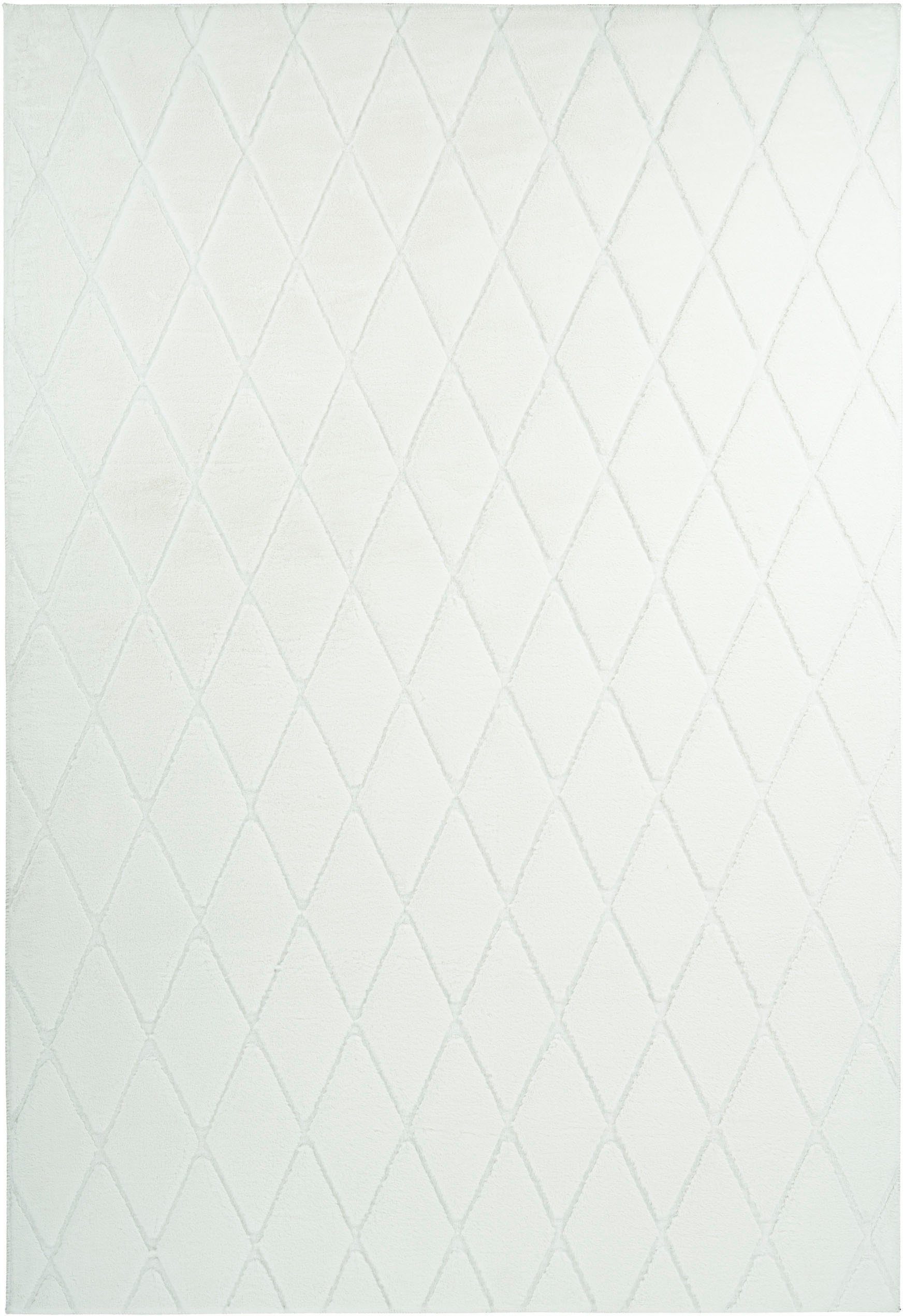 calo-deluxe Teppich »Jardan-2000« rechteckig 20 mm Höhe besonders weich durch Microfaser, Rauten-Design