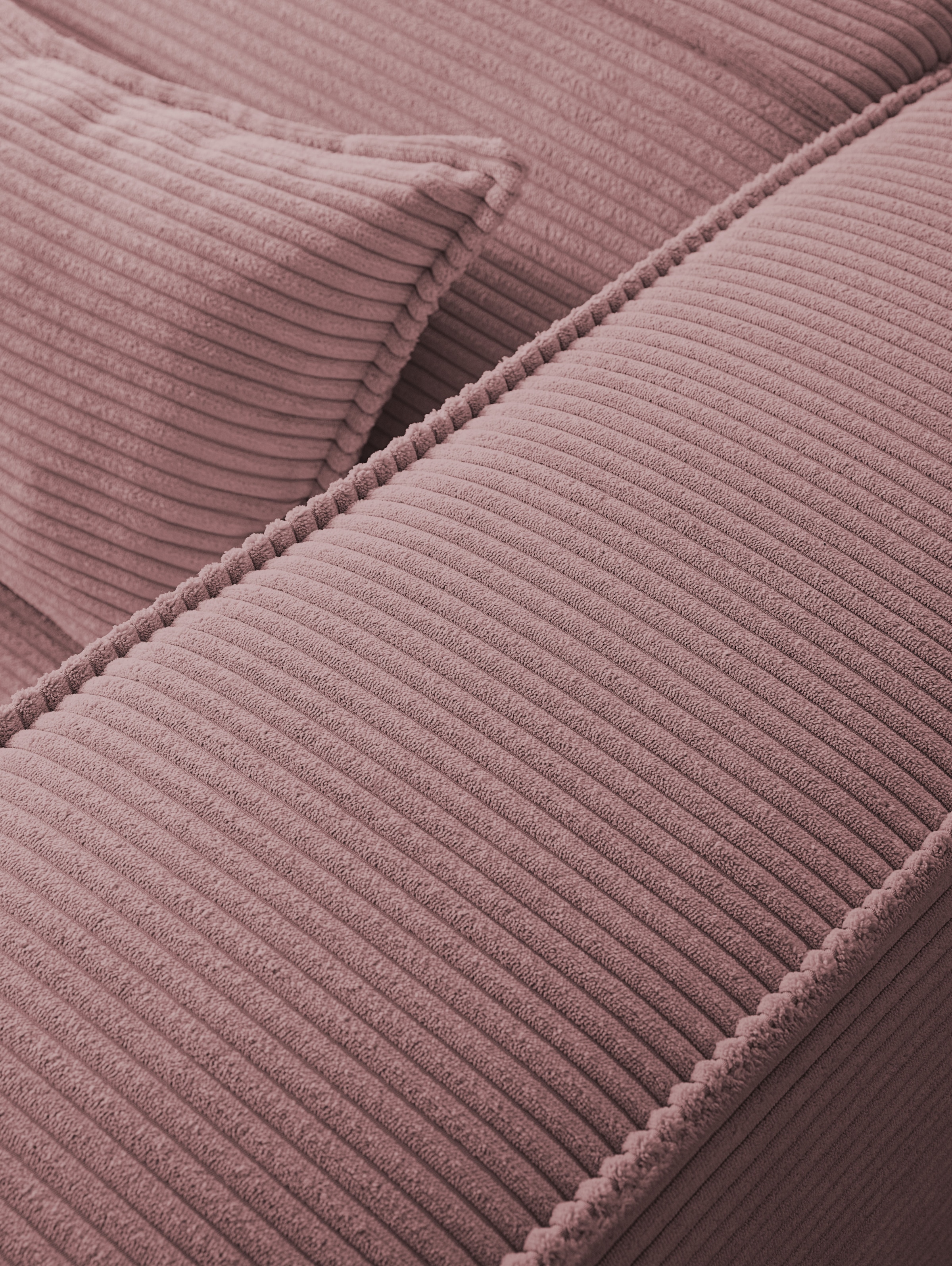 LeGer Home by Lena Gercke Ecksofa »PIARA Cord mit Kedernaht L-Form« wahlweise Ottomane rechts/links, schwarze Füße, bequemer Sitzkomfort