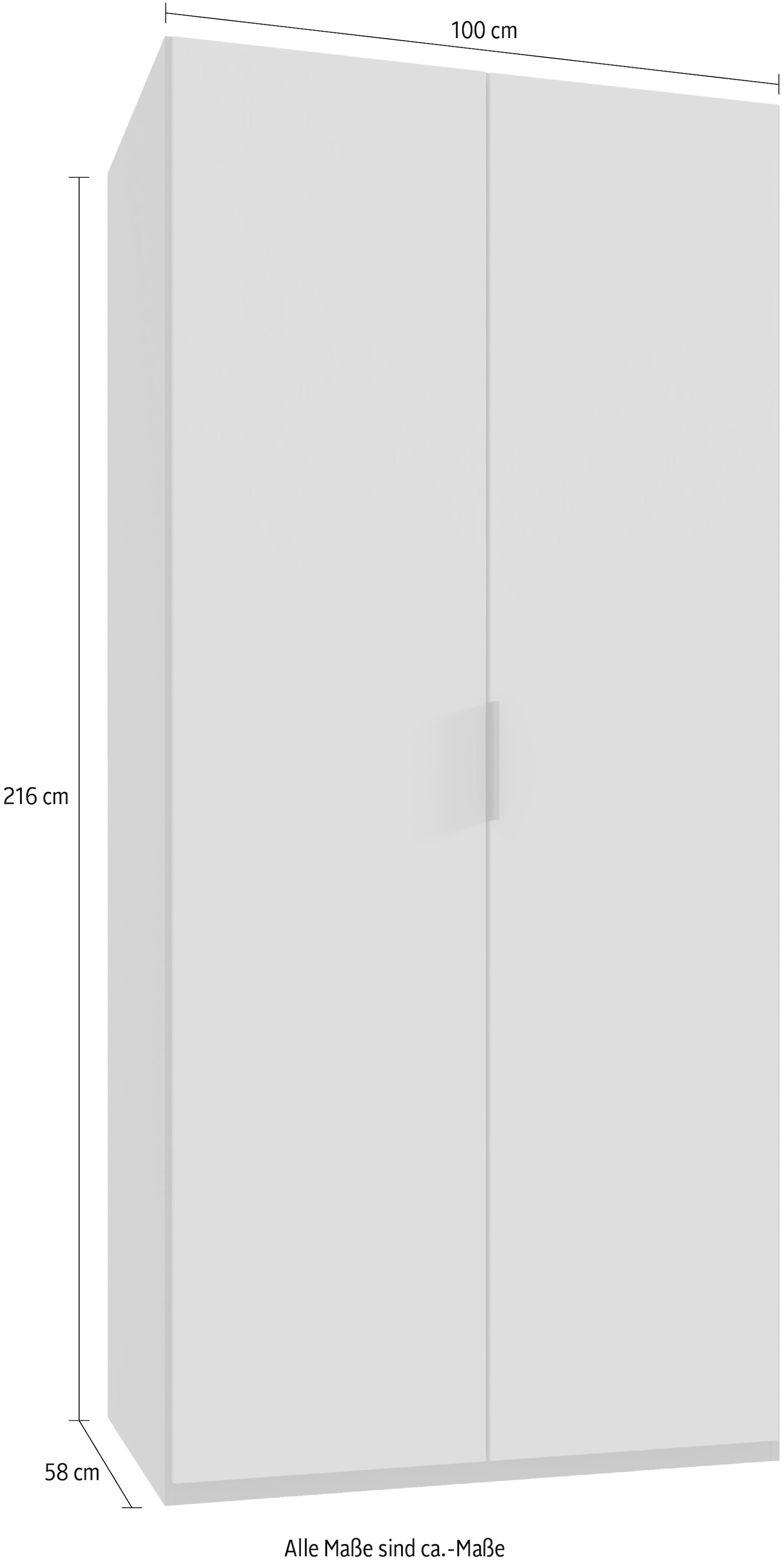 Wimex Kleiderschrank »Oxford by fresh to go, in 3 Breiten, Made in Germany« wahlweise mit oder ohne Spiegel,  mit hochwertigen Falttüren für den perfekten Überblick