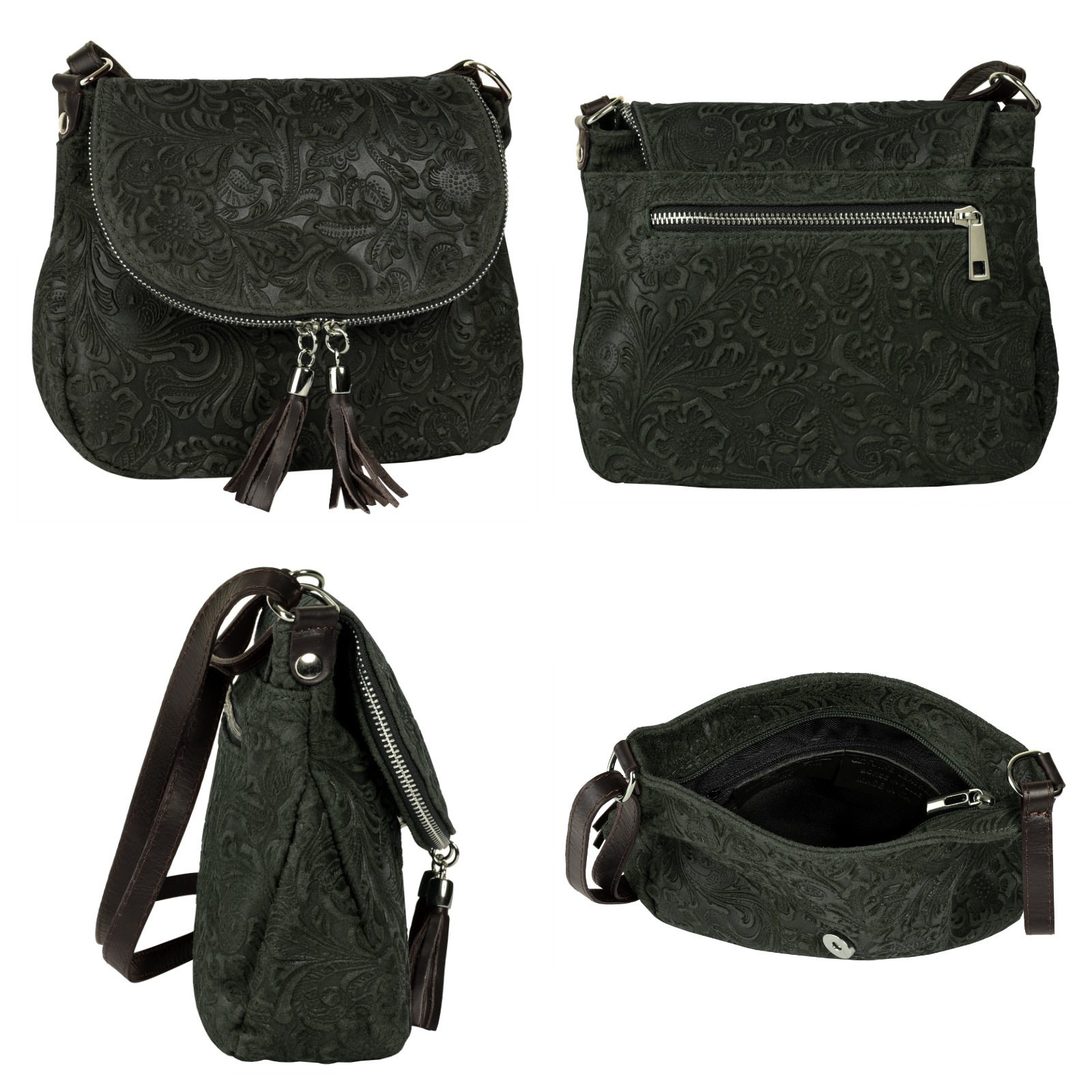 Samantha Look Umhängetasche, echt Leder, Made in Italy