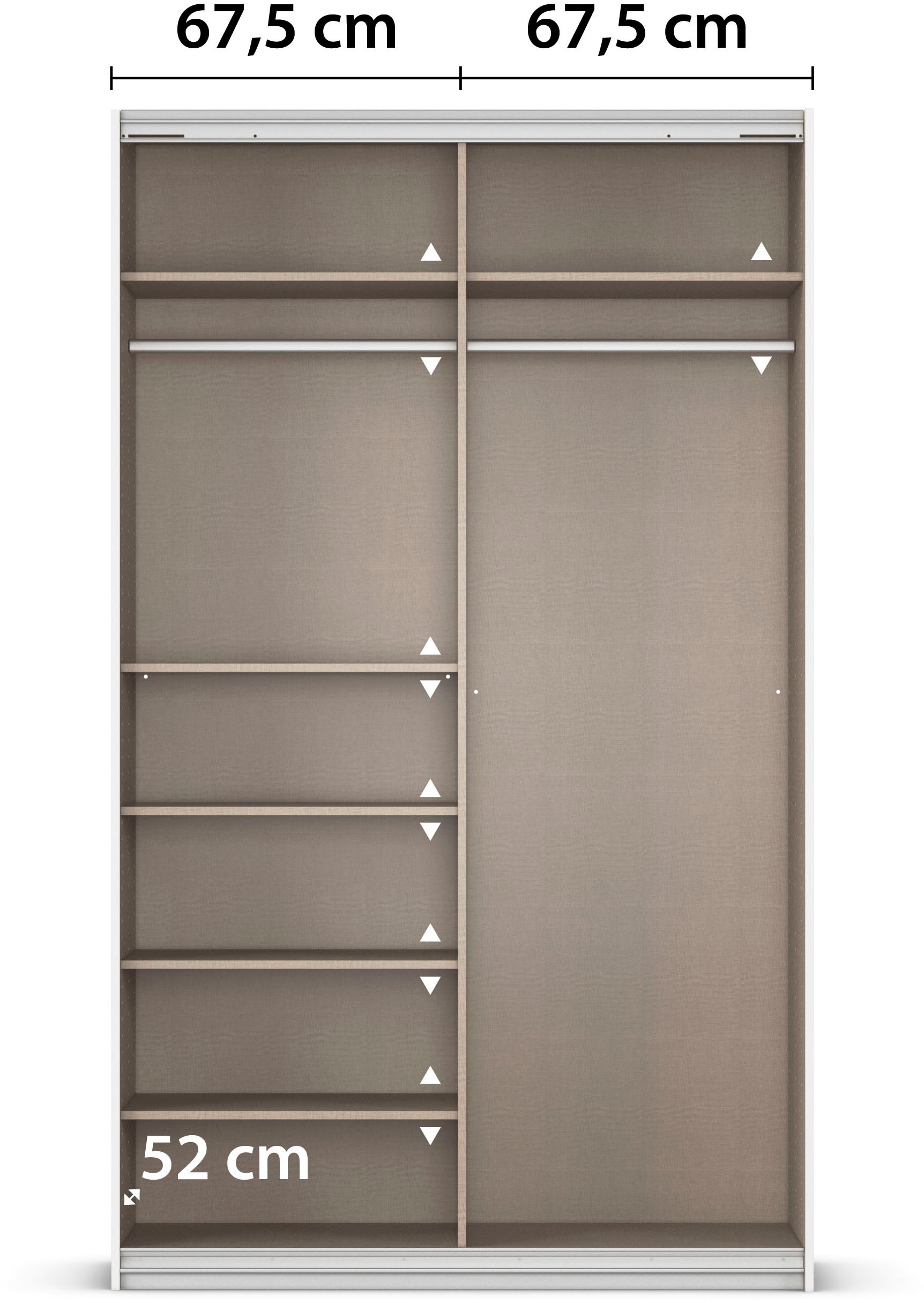INOSIGN BY RAUCH Schwebetürenschrank »Kleiderschrank Schrank Garderobe Schlafzimmerschrank THANOS«, (in 3 verschiedenen Ausstattungen BASIC/CLASSIC/PREMIUM), Optional mit Spiegel, Metall-Griffleisten alufarben MADE IN GERMANY