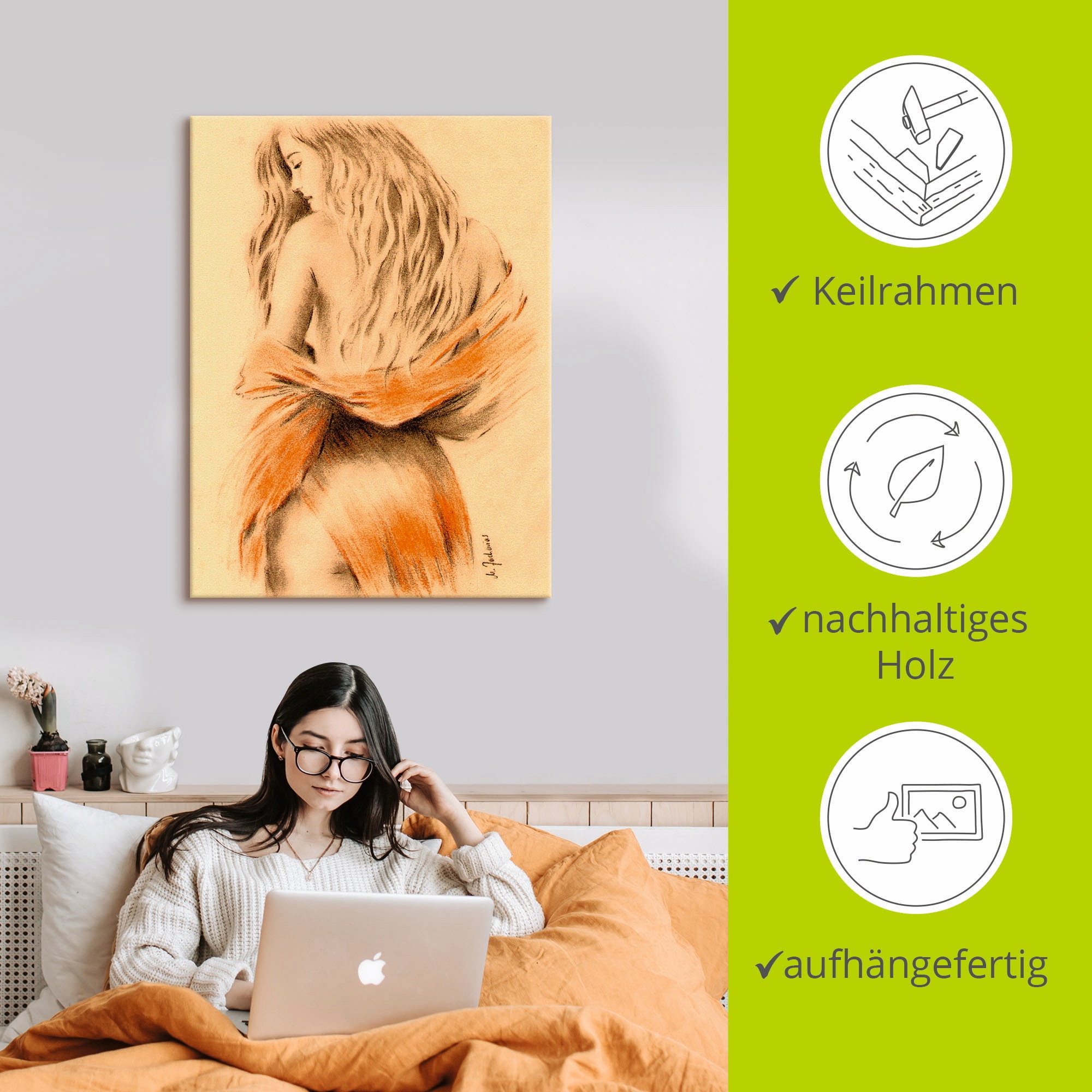 Artland Leinwandbild »Traumgirl« Frau 1 Stk. tlg. auf Holzrahmen gespannt