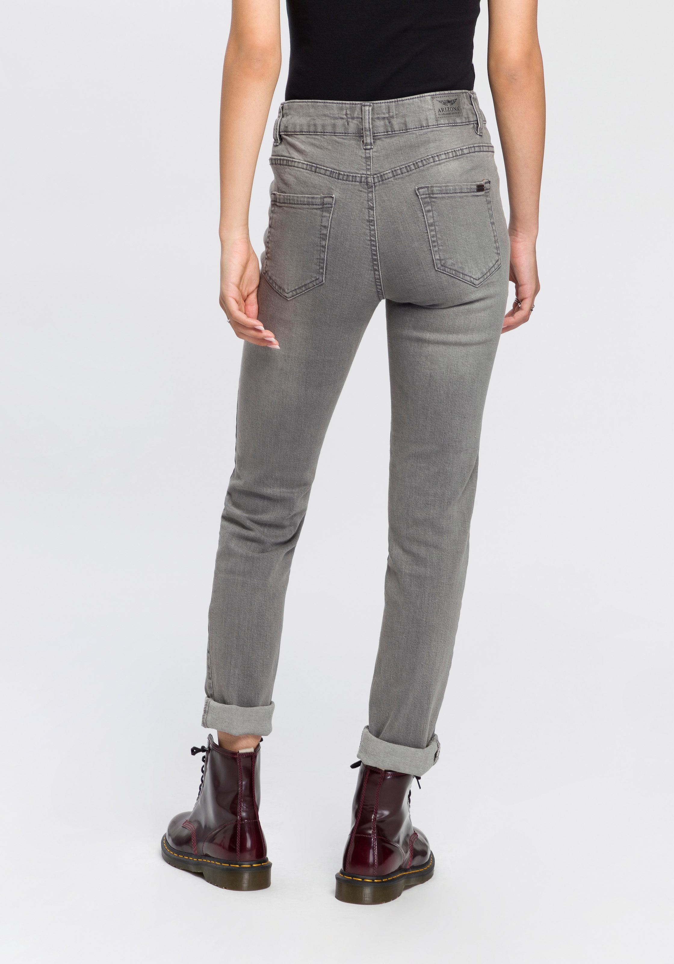 Arizona Slim-fit-Jeans »Bund mit bei Waist ♕ seitlichem Gummizugeinsatz«, High