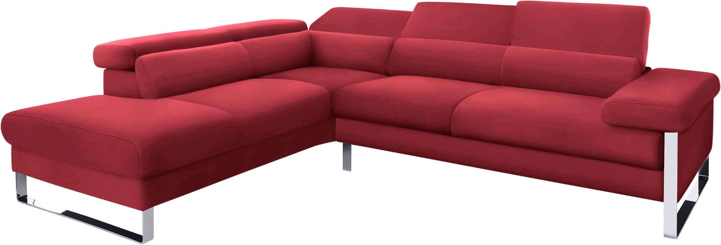 W.SCHILLIG Ecksofa »finn, toller Sitzkomfort, L-Form, hochwertige Verarbeitungsdetails«, German Design Award 2016, Fußgestell Chrom glänzend, Breite 281 cm