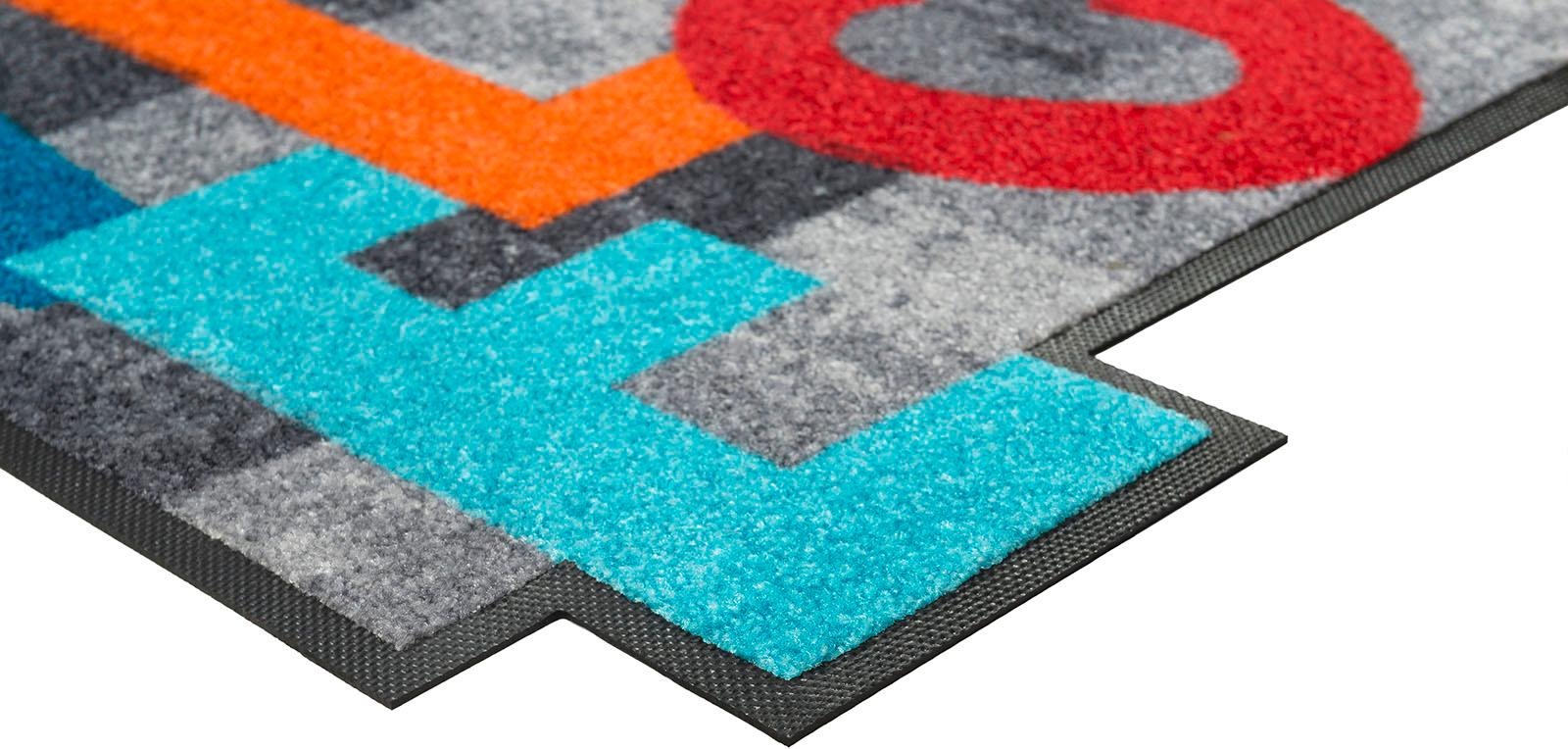 wash+dry by Kleen-Tex Teppich »Crazy Welcome«, rechteckig, 7 mm Höhe, mit Spruch, rutschhemmend, In- und Outdoor geeignet, waschbar