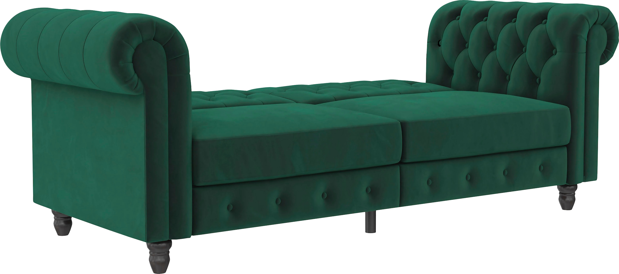 Dorel Home 3-Sitzer »Felix, Schlafsofa 236 cm, (Liegefläche 108x190cm), Rückenlehne«, 3-fach verstellbar, Velours, Kunstleder, Luxus-Microfaser Vintage