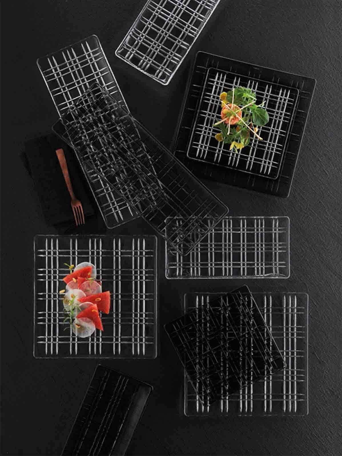 Nachtmann Servierplatte »Platten Square 21 x 21 cm 2er Set grau«