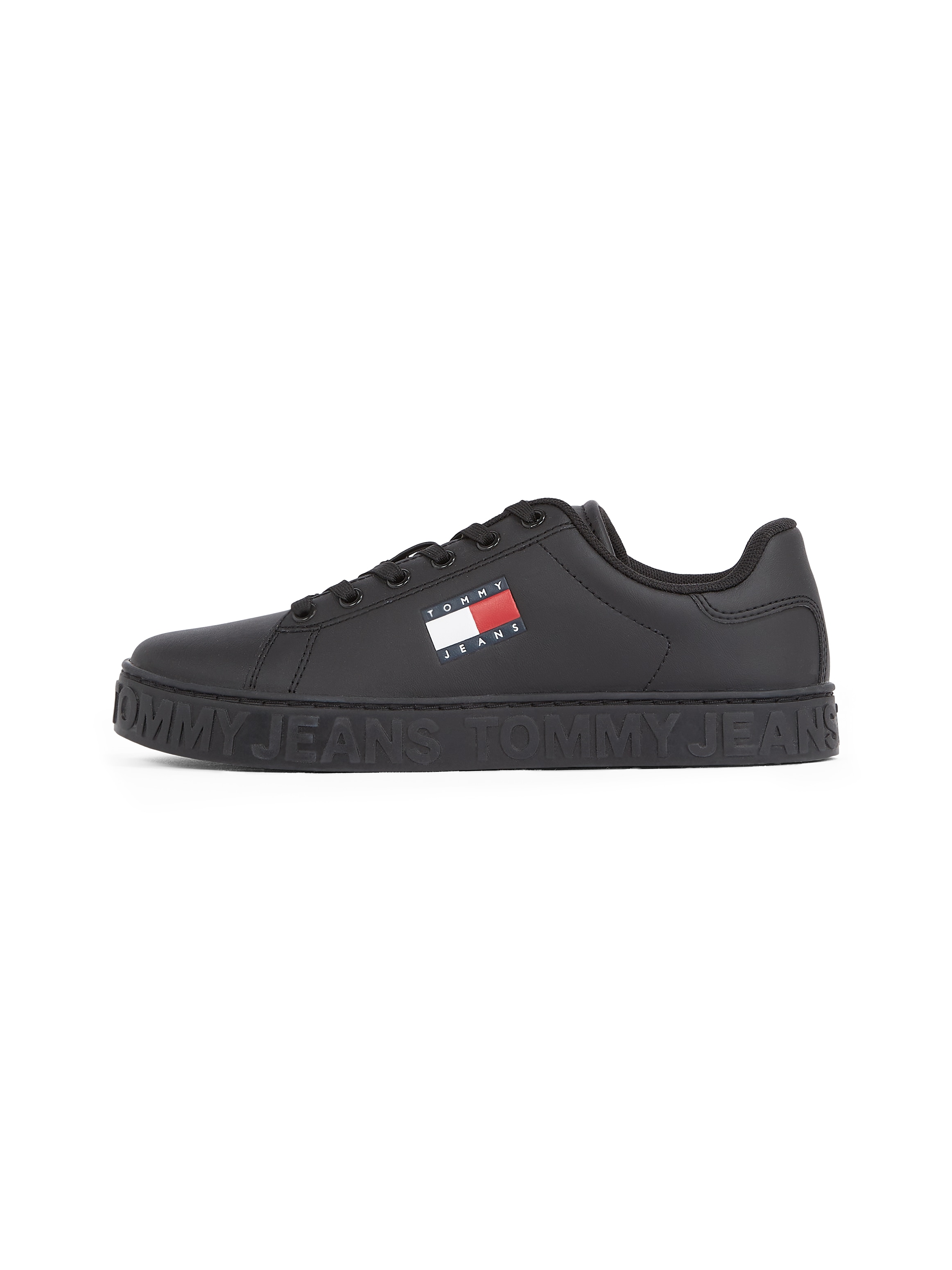 Tommy Jeans Plateausneaker »TJW LOGO OUTSOLE SNEAKER ESS«, Freizeitschuh, Halbschuh, Schnürschuh mit seitlicher Logoflagge