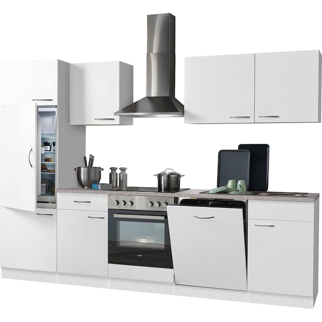 wiho Küchen Küchenzeile »Kiel«, mit E-Geräten, inkl. Geschirrspüler, Breite  280 cm auf Raten bestellen