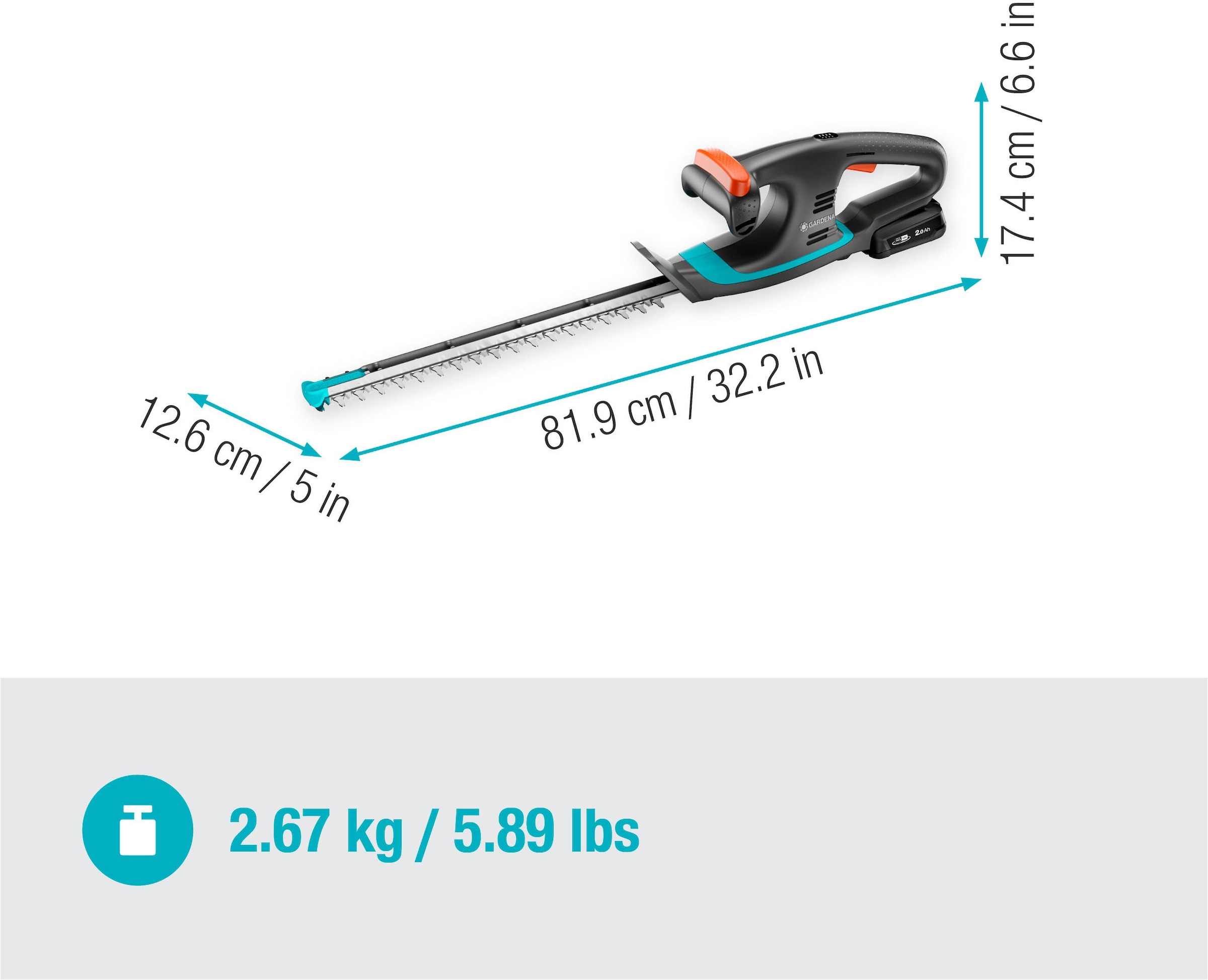 GARDENA Akku-Heckenschere »EasyCut 40/18V P4A«, Ready-To-Use Set inkl. Akku und Ladegerät