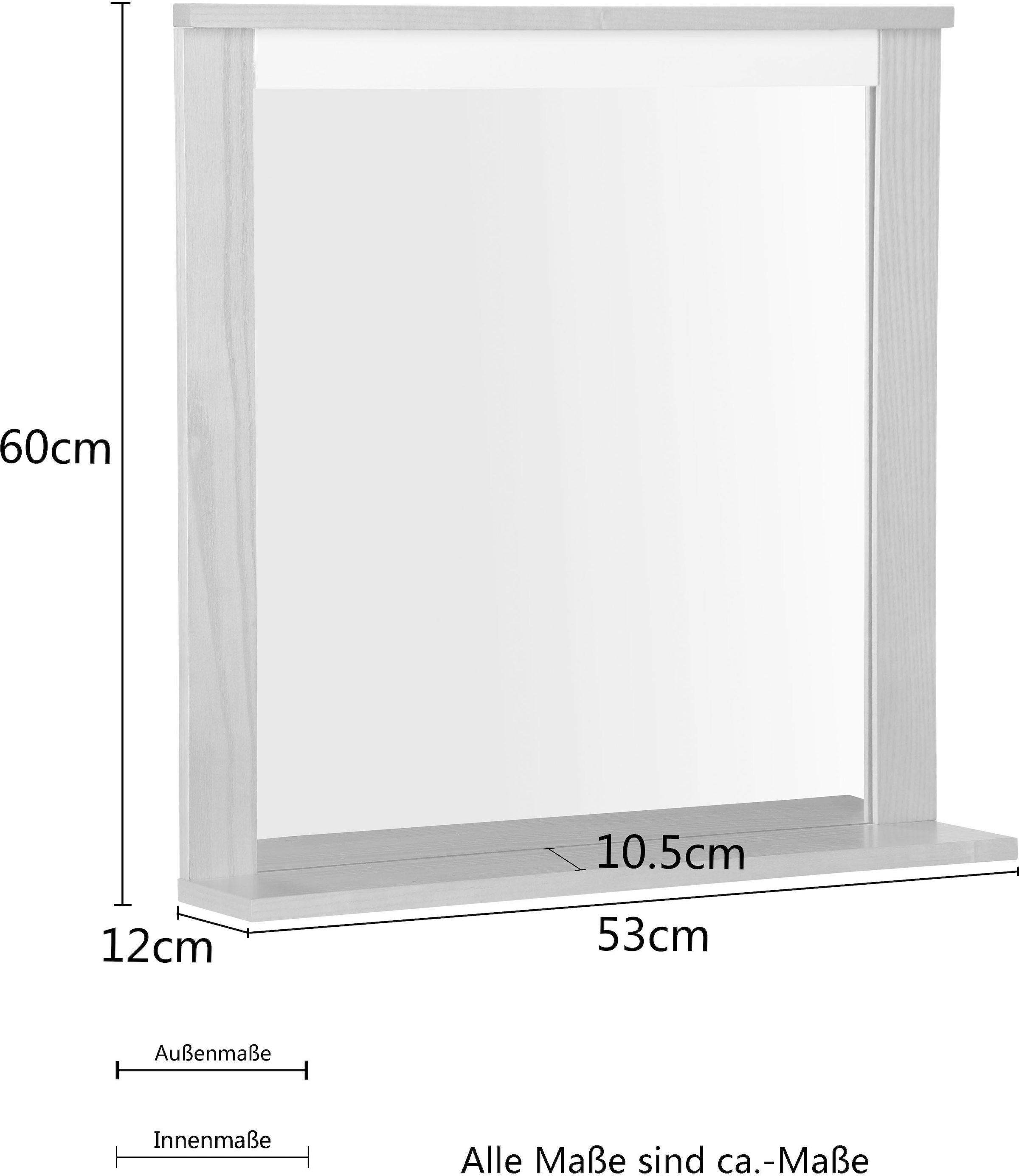 andas Badspiegel »Falun«, Badspiegel mit Ablage, Breite 55 cm