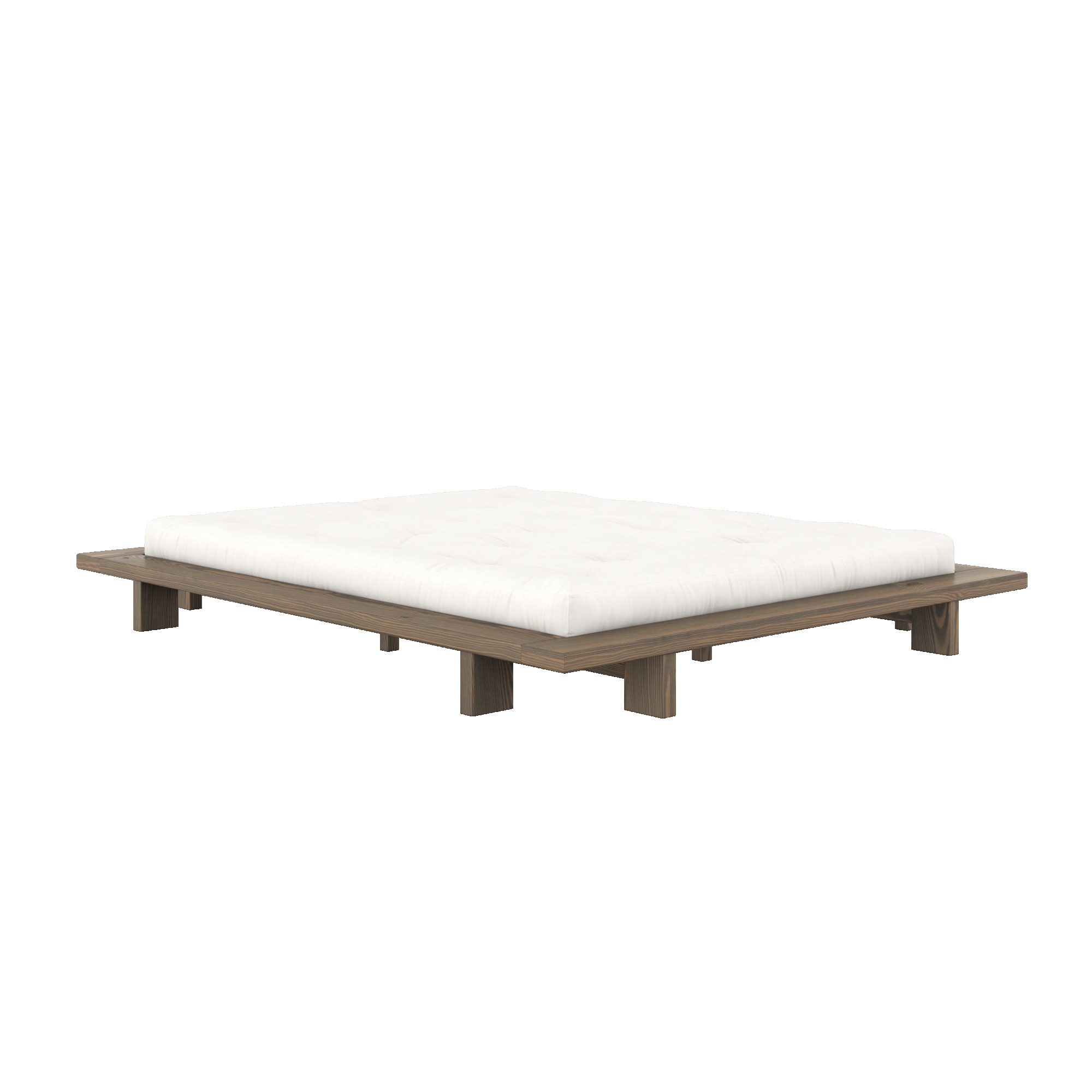 Karup Design Bettgestell »JAPAN BED Bodenbett, Holzrahmen, Futonbett, Jugendbett, Holzbett«, Massivholzbett mit Lattenrost, Kiefer massiv, Doppelbett ohne Kopfteil