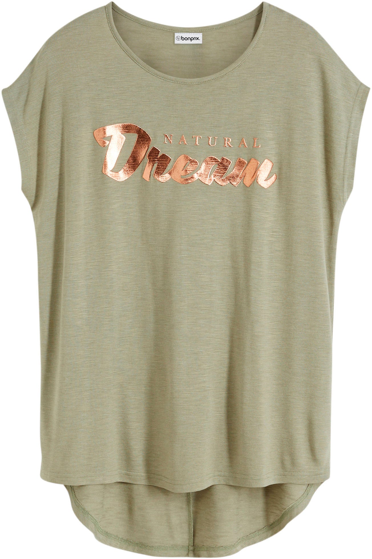 bonprix Longshirt »Longshirt aus Viskose-Mix« Oversize Passform, Kurzarm-Design, aus Viskose-Mix