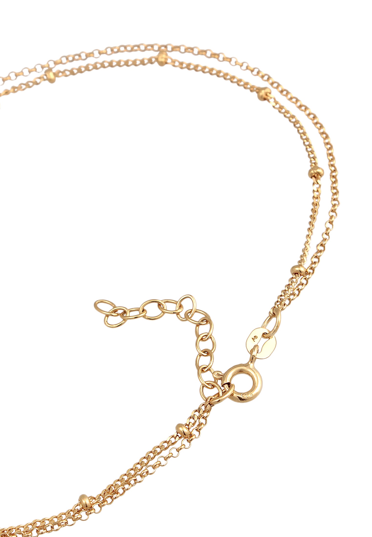 Elli Fußkette »Fußschmuck Muschelkernperle Kugelkette Layer 925 Silber«