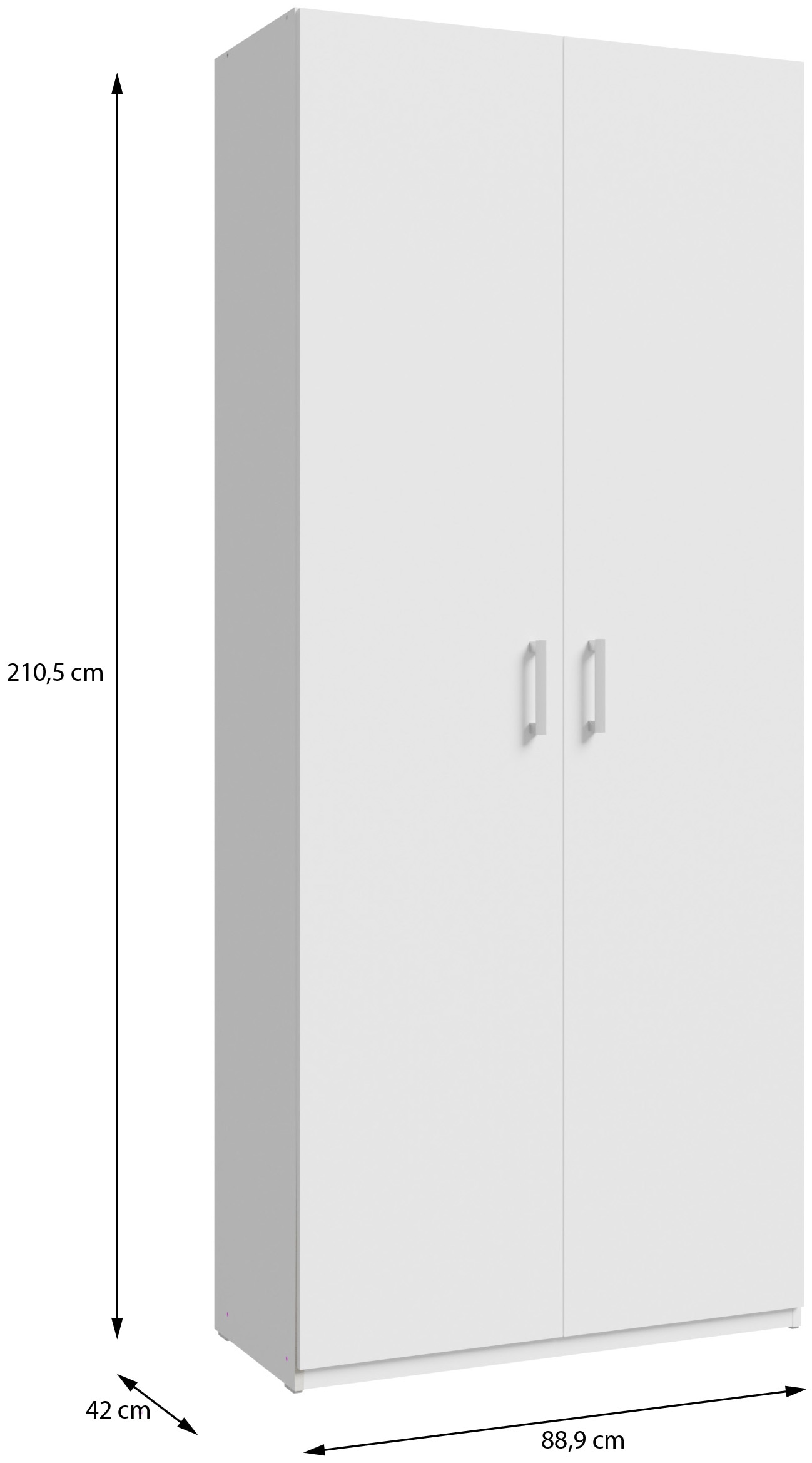 FORTE Kleiderschrank B/H/T 88,9/210,5/42 cm, stehende Montage