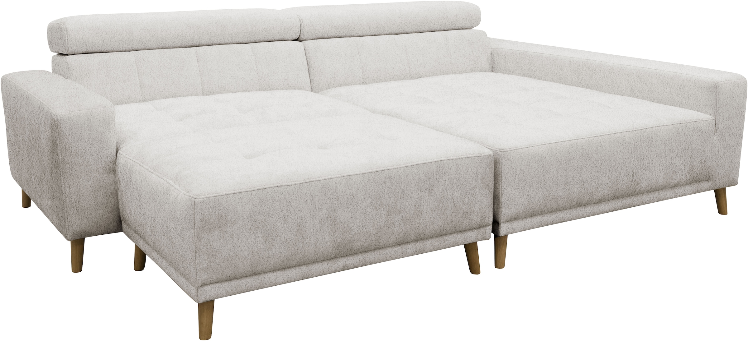 OTTO home Ecksofa »Greve 248 x 172 cm mit Steppungen, für gängige Saugroboter geeignet« Kopfteile verstellbar, aus pflegeleichtem, weichem Luxus-Microfaser