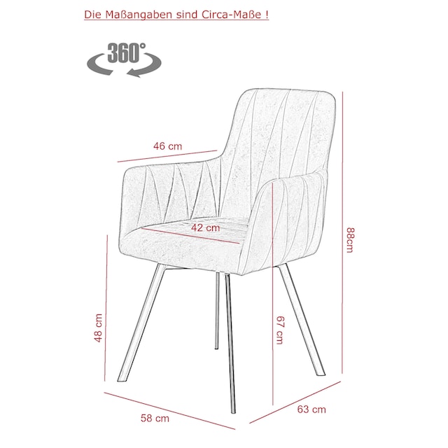 HELA Essgruppe »Karina«, (Set, 5 tlg.), Ausziehbar 160 - 200 cm, Sessel  360° drehbar auf Raten bestellen