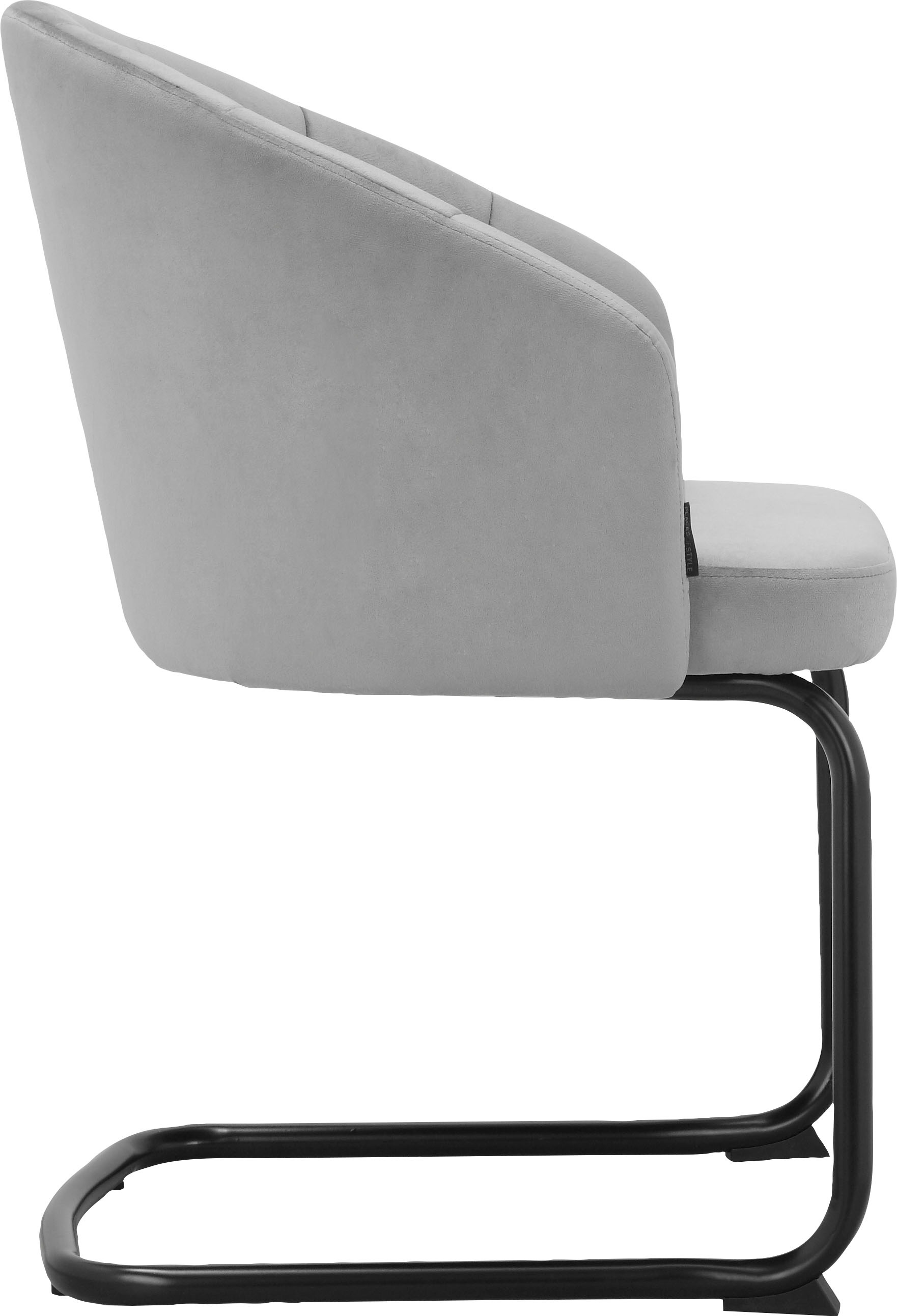 Places of Style Esszimmerstuhl »Ragusa«, 2 St., Veloursstoff, im 2er Set erhältlich, mit Sitz und Rücken gepolstert, Sitzhöhe 48 cm