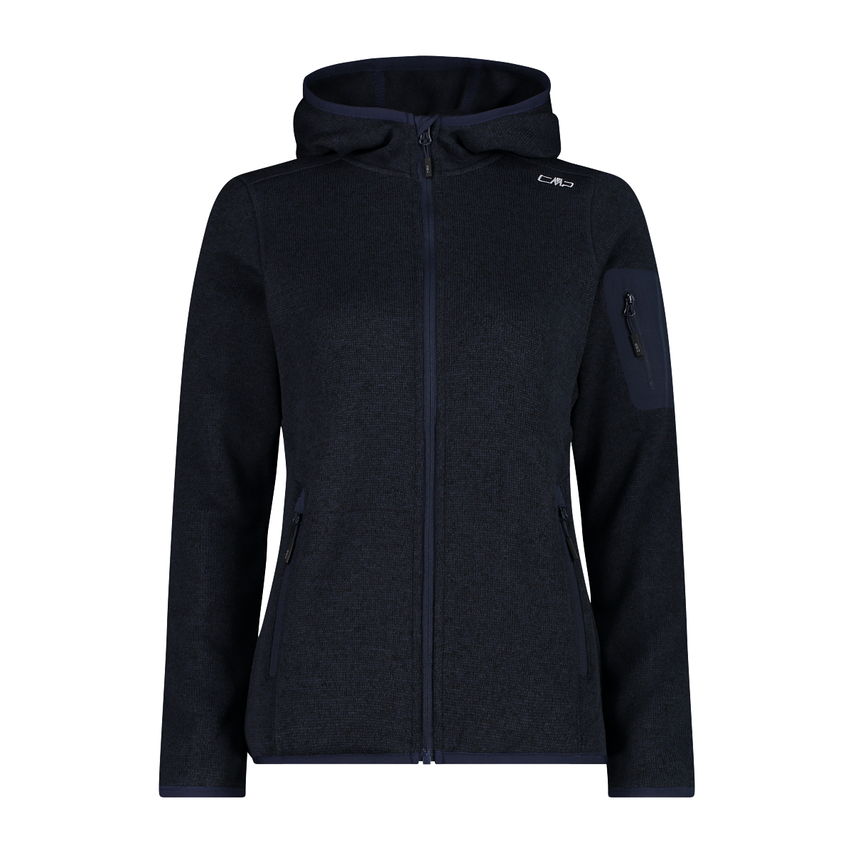 CMP Strickfleecejacke »KNITTED MELANGE HOODY WOMAN HOODY«, (1 St.), mit Kapuze, Wärmend und