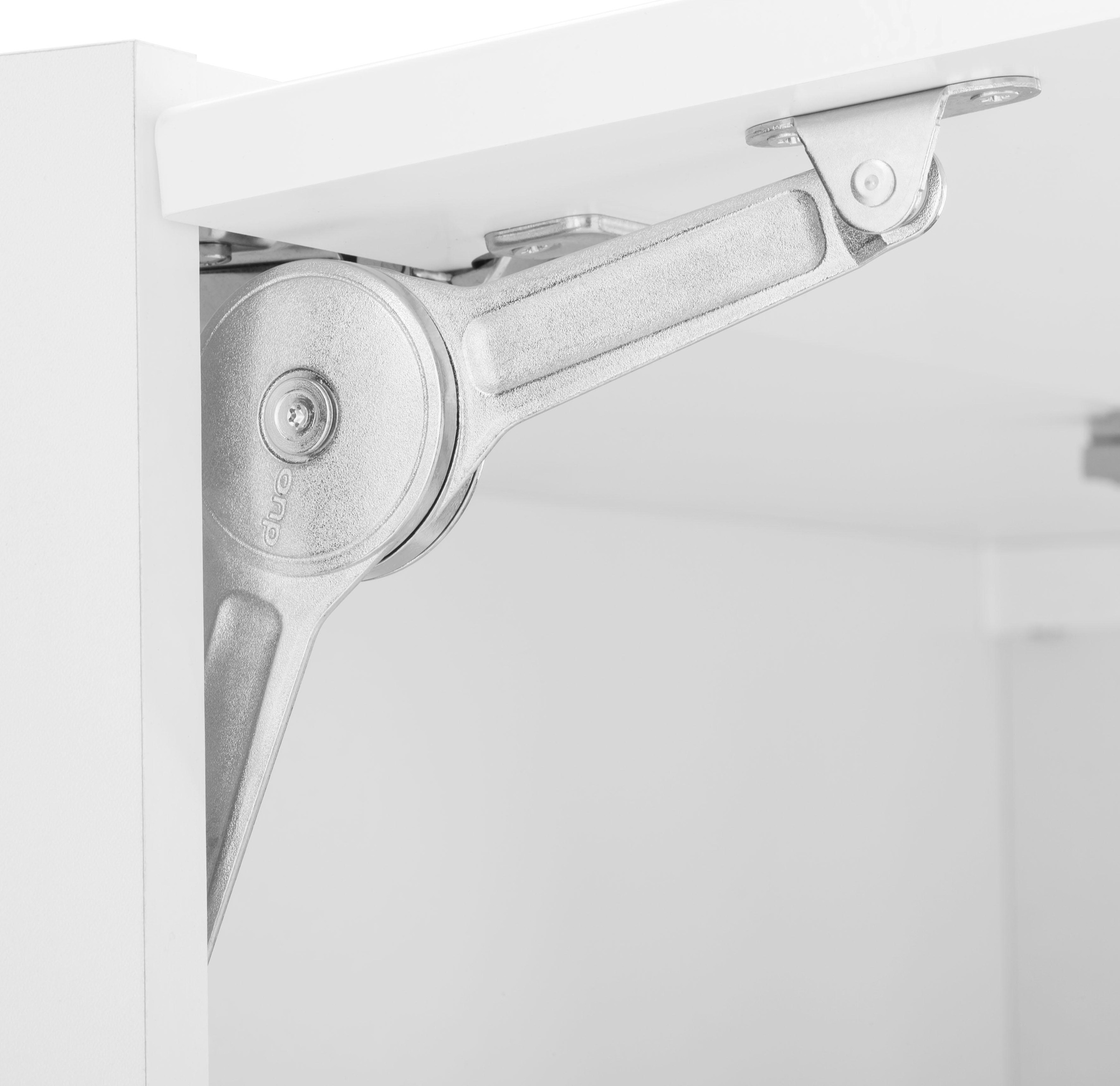 KOCHSTATION Klapphängeschrank »KS-Tulsa«, 100 cm breit, mit 1 Klappe, schwarzer Metallgriff, MDF Front