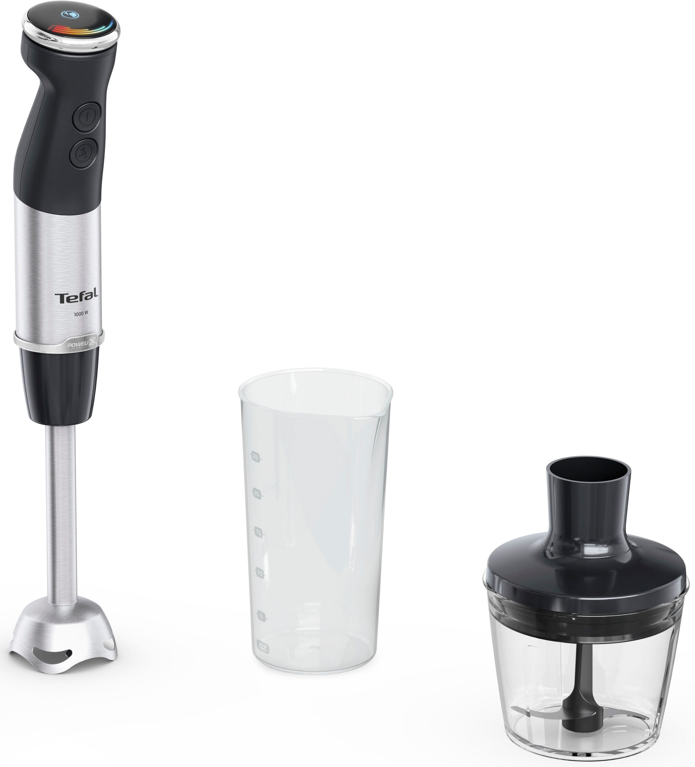 Tefal Stabmixer "HB6728" 1000 W Quickchef+ Stabmixer, Powelix Klingen-Technologie für schnelles Mixen