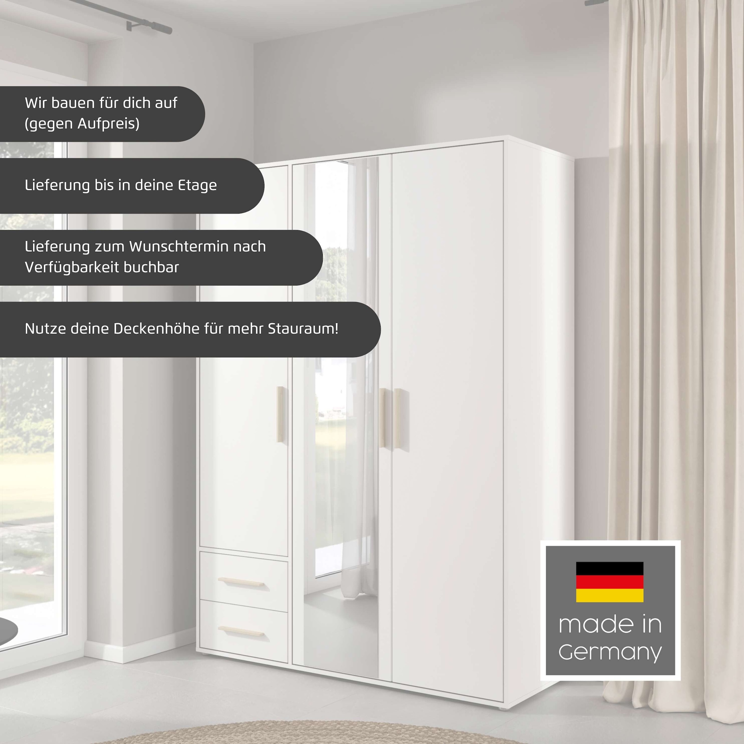 INOSIGN BY RAUCH Kleiderschrank »Kleiderschrank Schrank Garderobe Schlafzimmer Stauraum PAULLY«, (mit 3 Griff-Varianten), OTTOS CHOICE 3 Griffvarianten MADE IN GERMANY