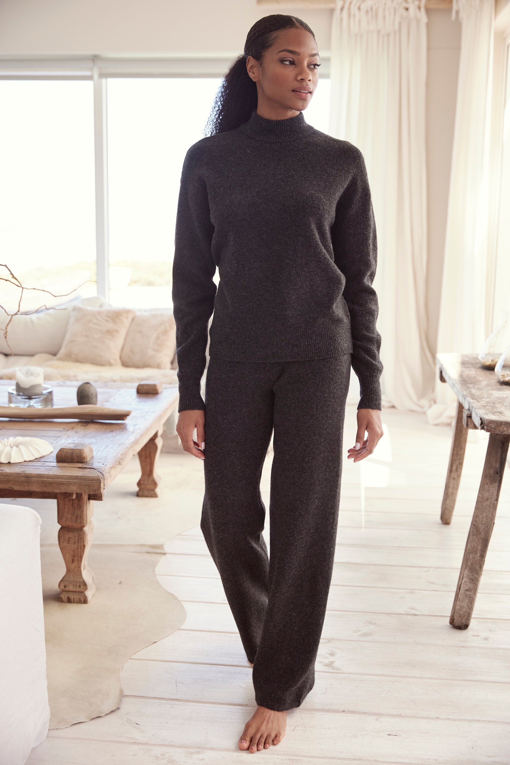 LASCANA Strickhose, mit Rippbündchen, Loungewear